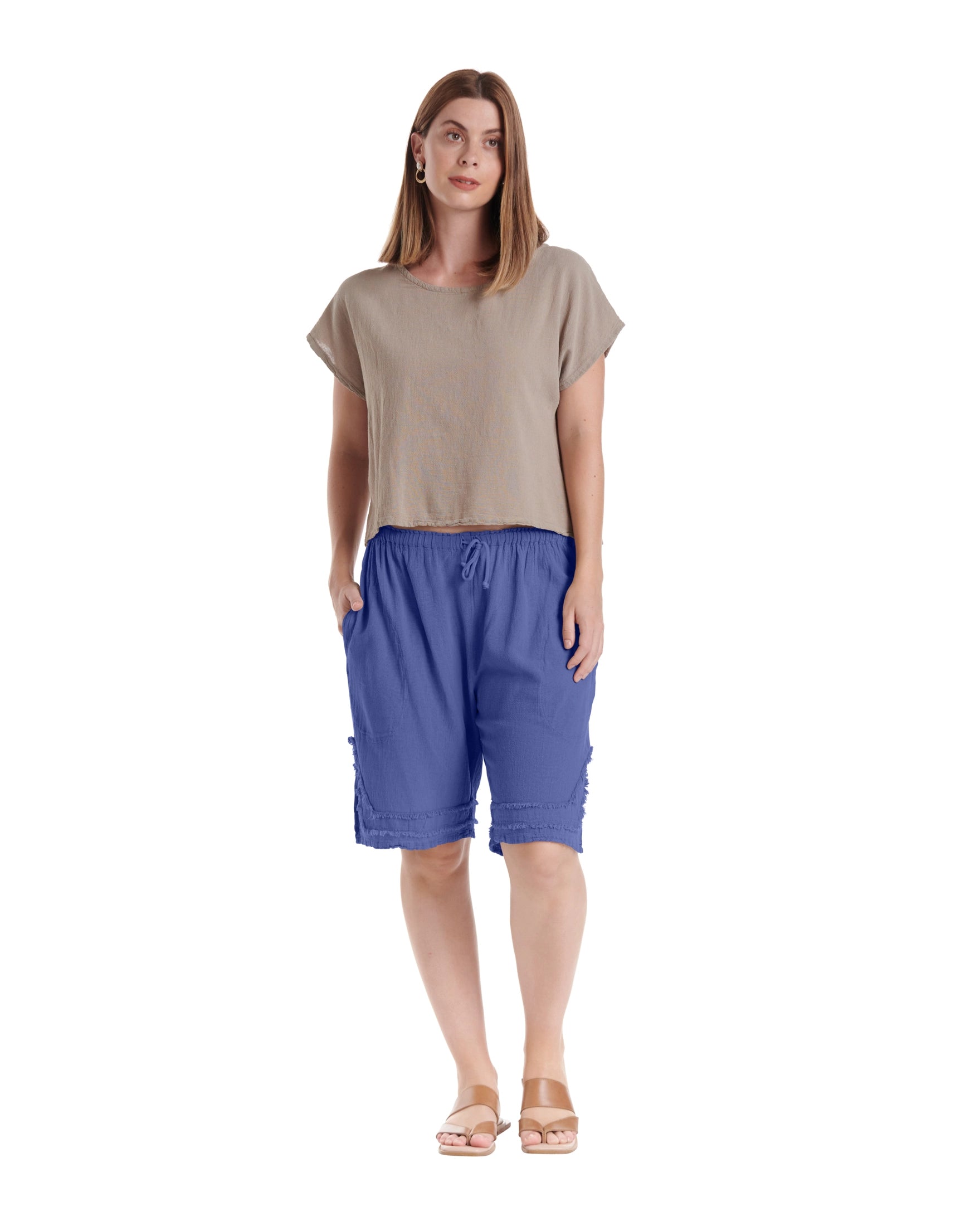 Bermuda Cotton Gauze Shorts-Oh My Gauze