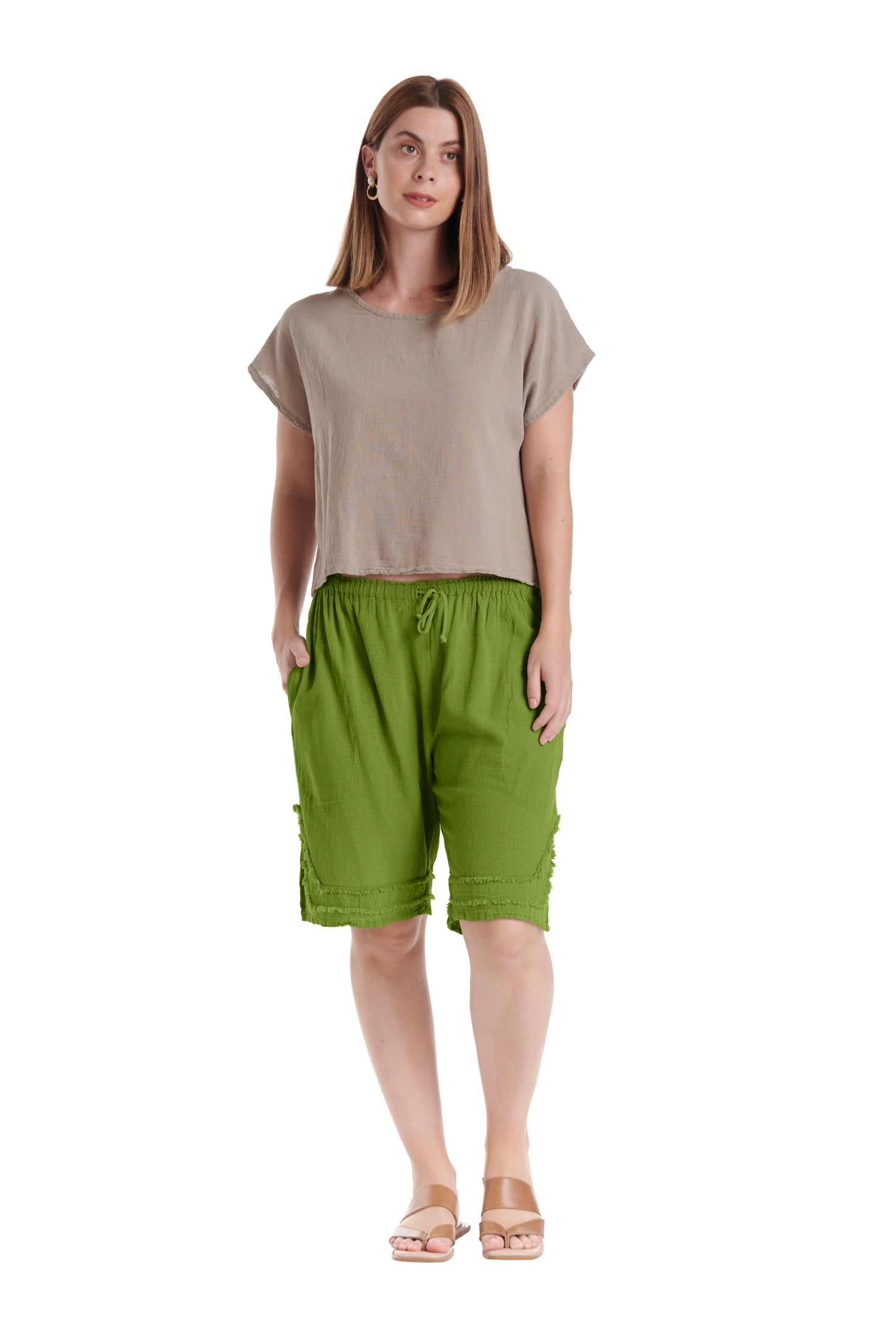 Bermuda Cotton Gauze Shorts – New Arrival-Oh My Gauze