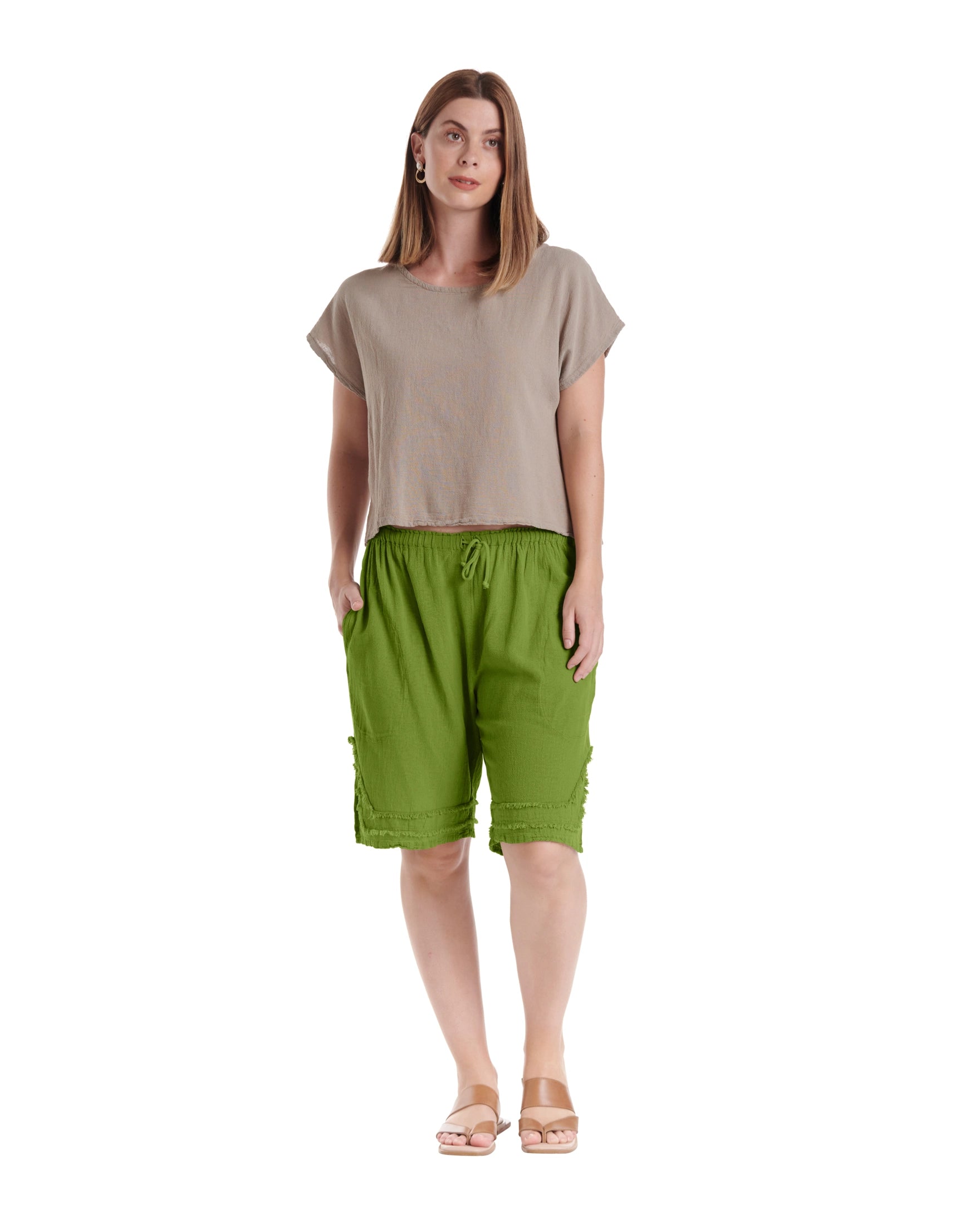 Bermuda Cotton Gauze Shorts-Oh My Gauze