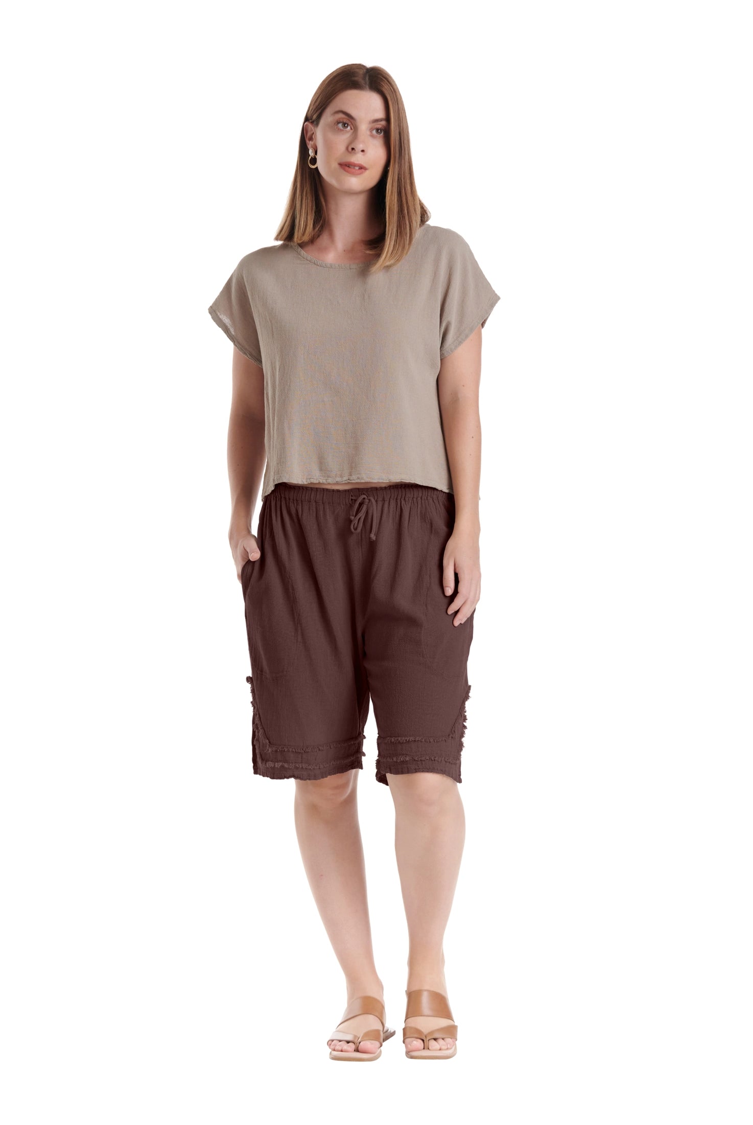 Bermuda Cotton Gauze Shorts – New Arrival-Oh My Gauze