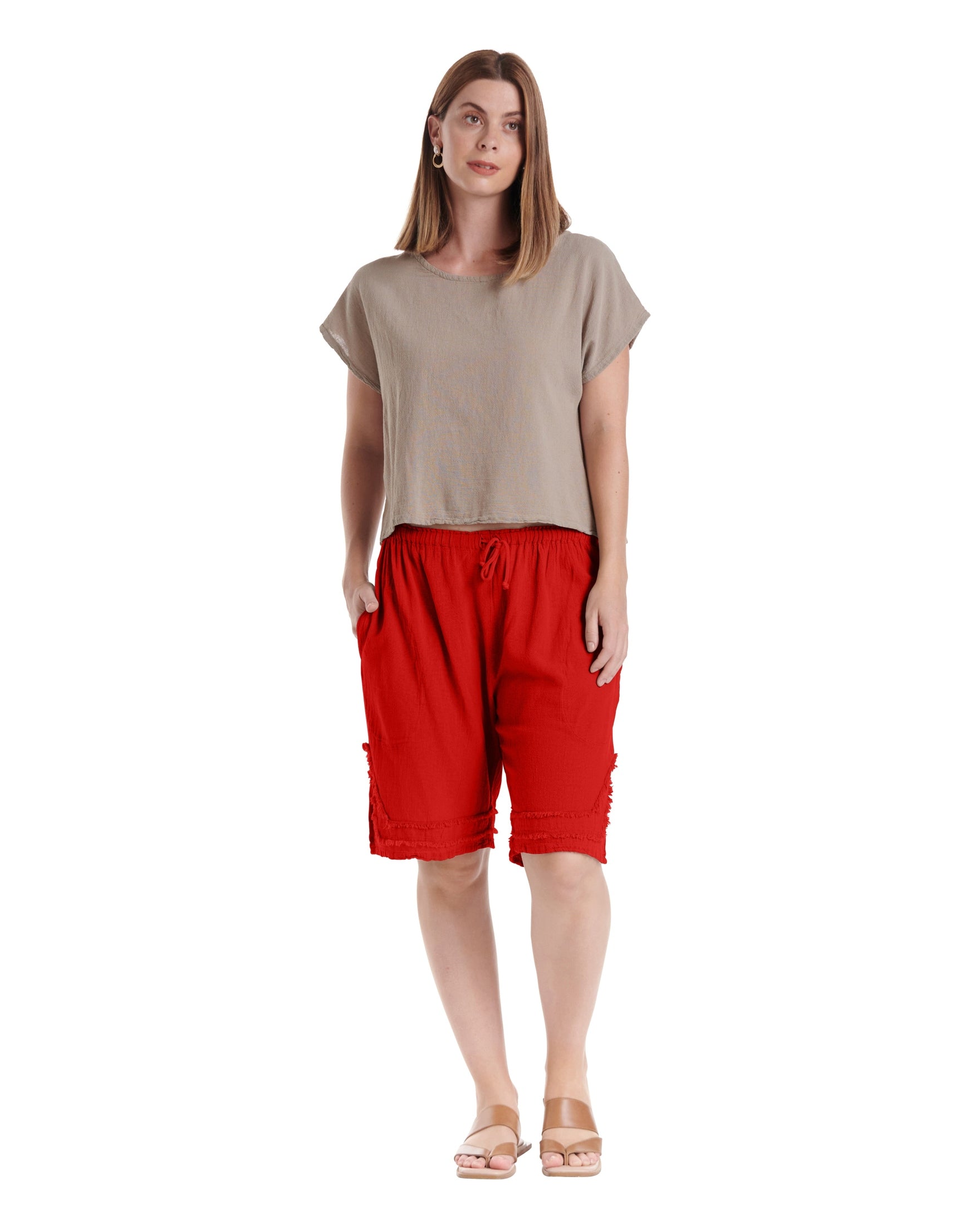 Bermuda Cotton Gauze Shorts-Oh My Gauze