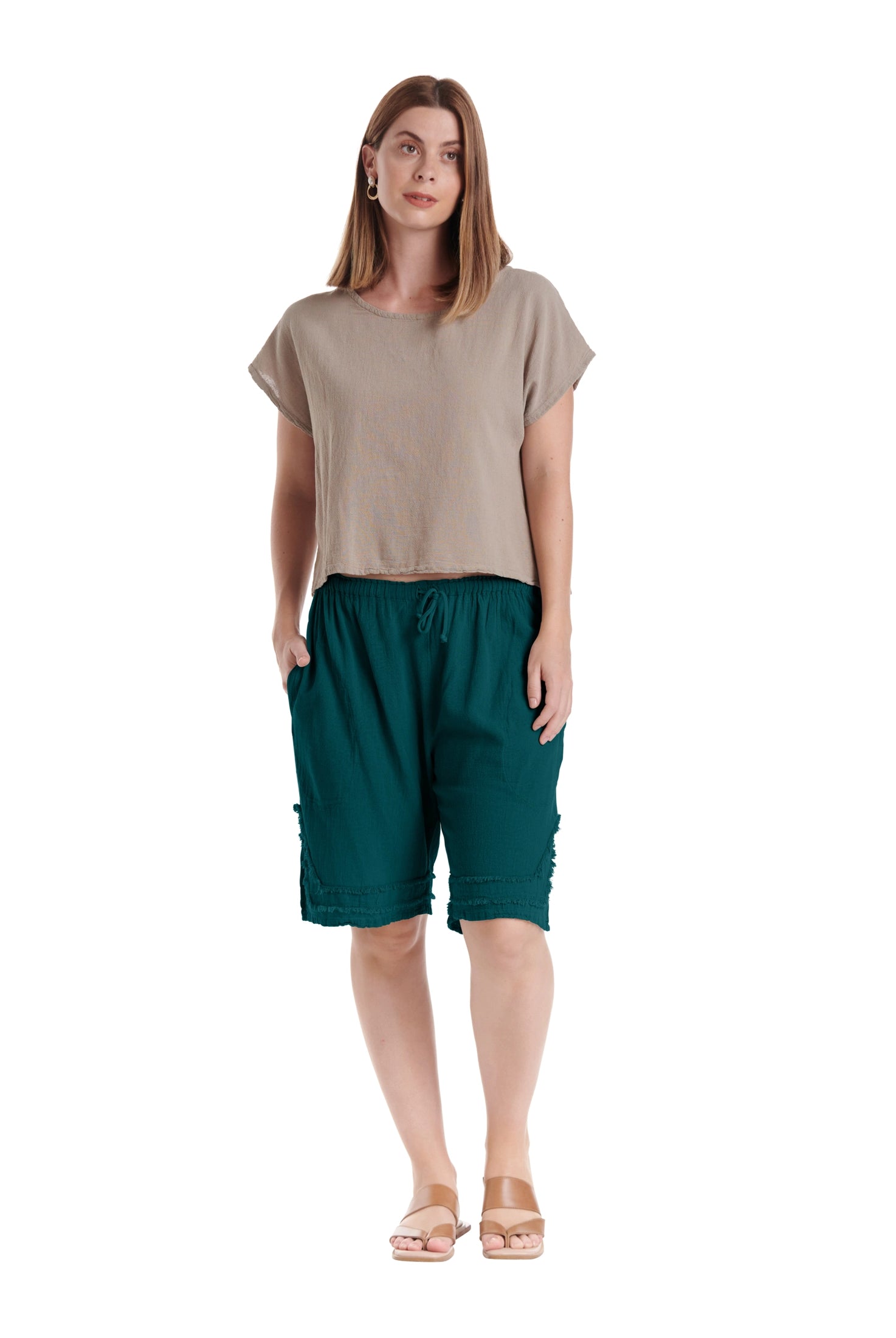 Bermuda Cotton Gauze Shorts – New Arrival-Oh My Gauze