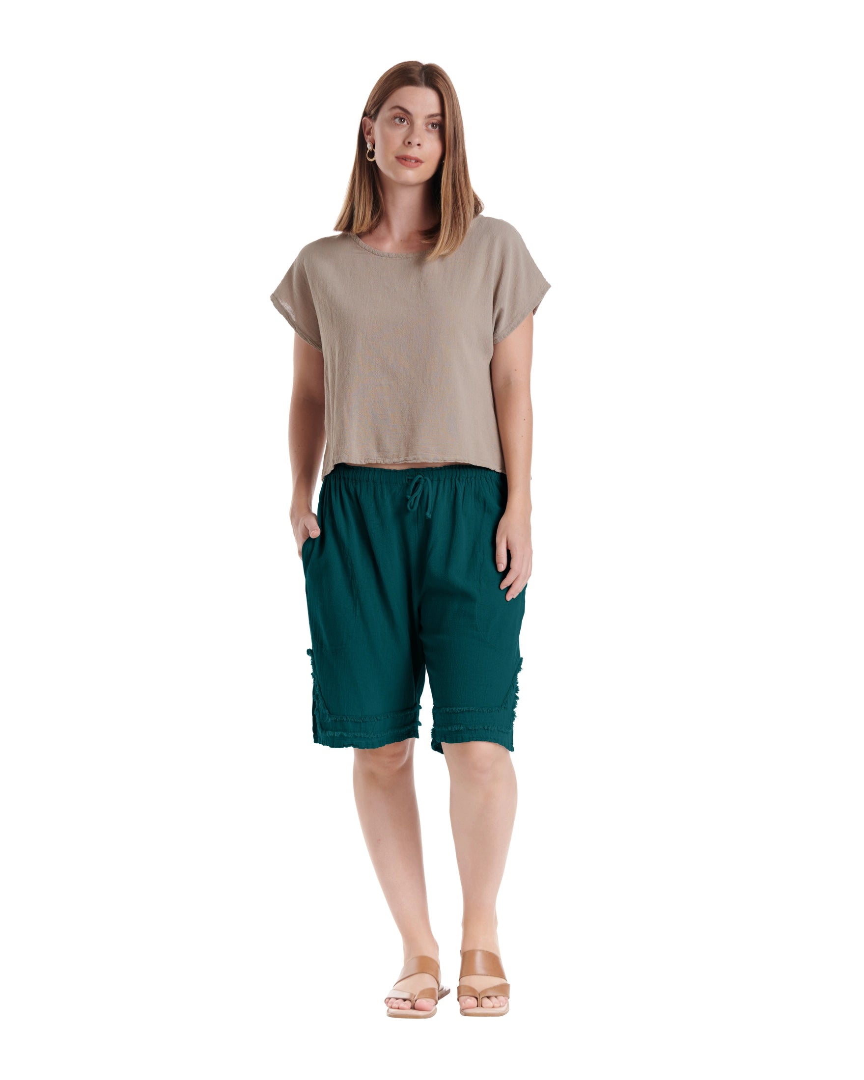 Bermuda Cotton Gauze Shorts-Oh My Gauze