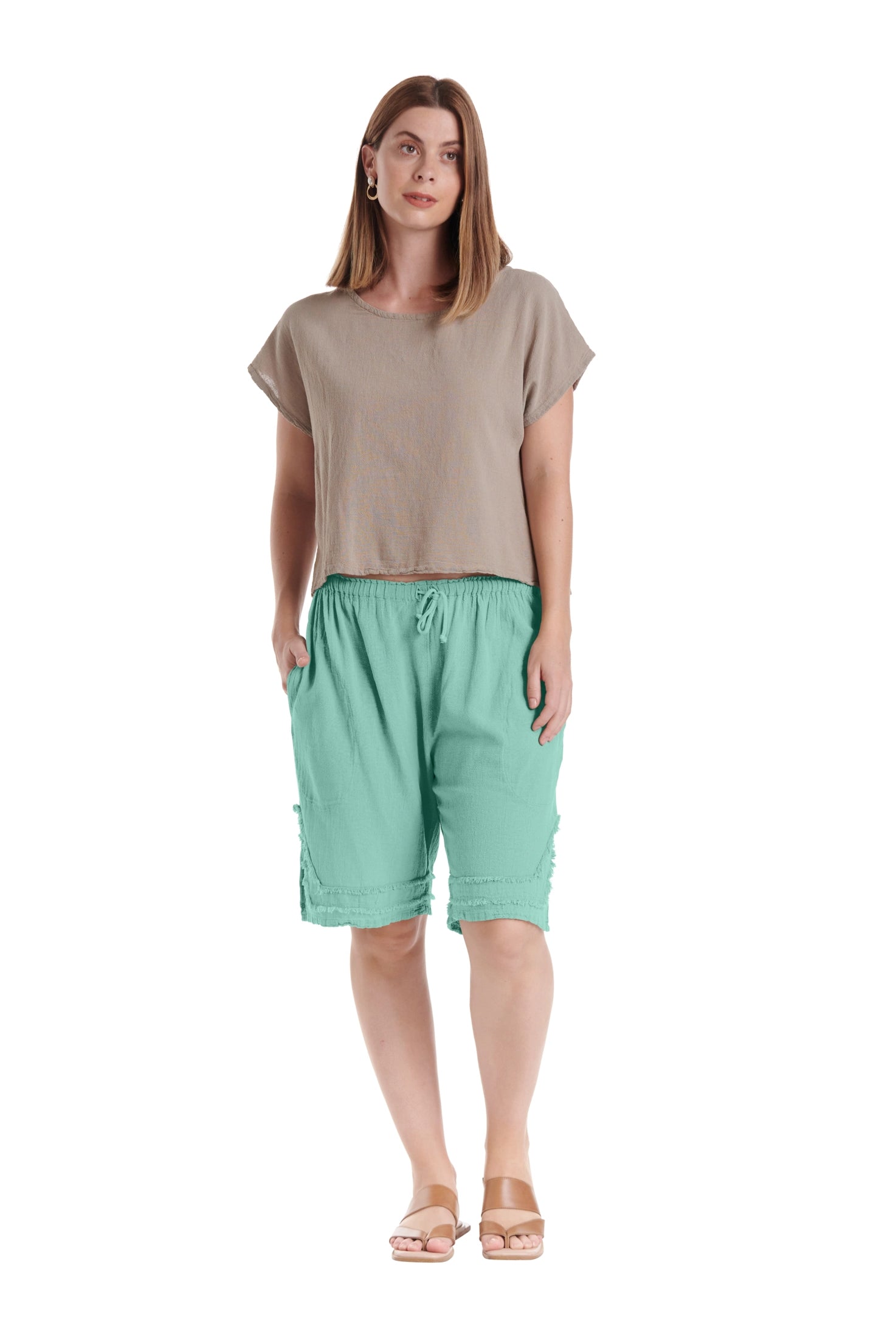 Bermuda Cotton Gauze Shorts – New Arrival-Oh My Gauze