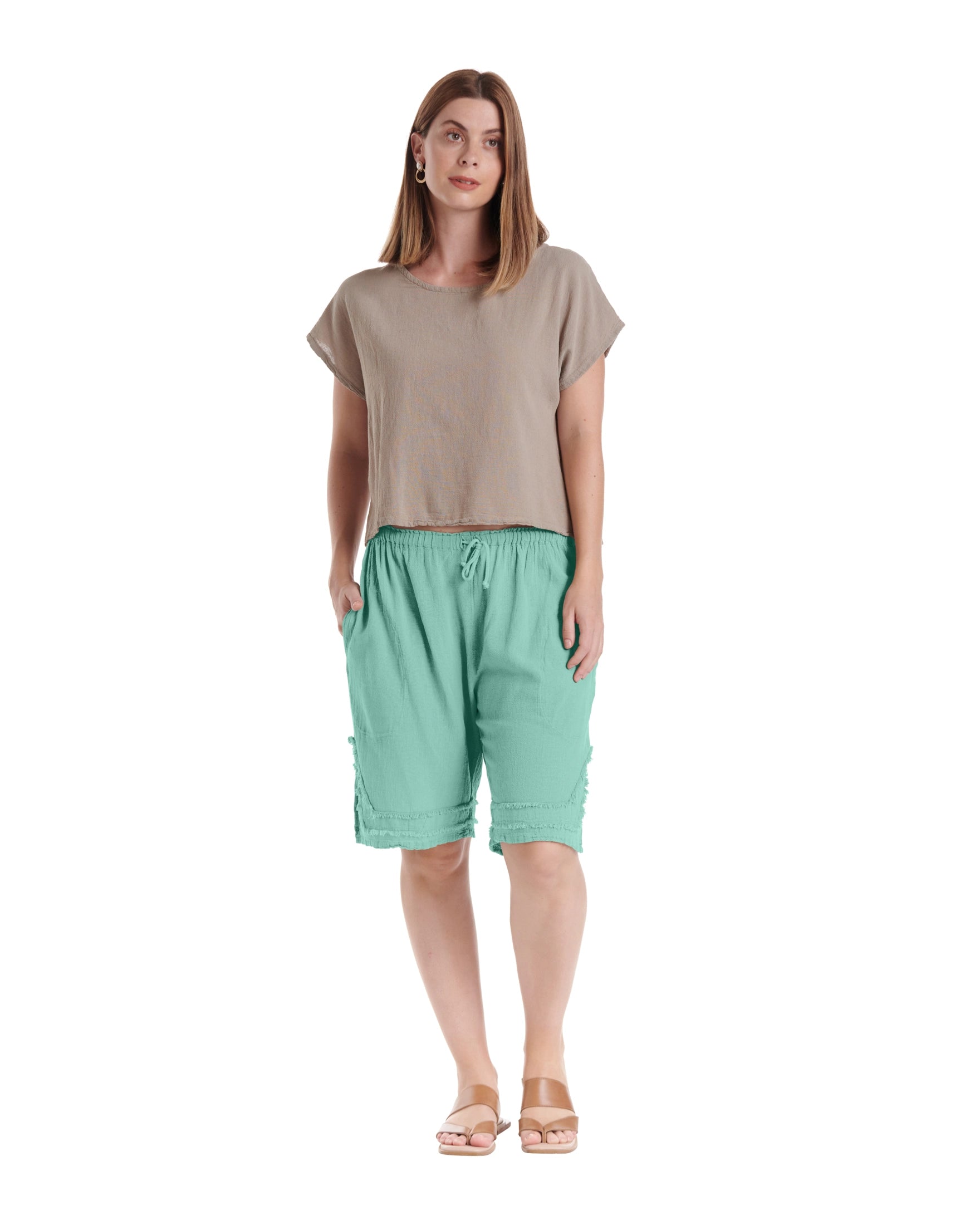 Bermuda Cotton Gauze Shorts-Oh My Gauze