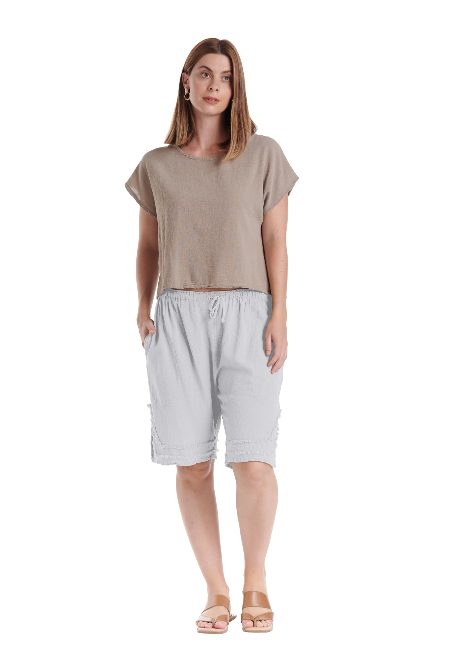 Bermuda Cotton Gauze Shorts – New Arrival-Oh My Gauze
