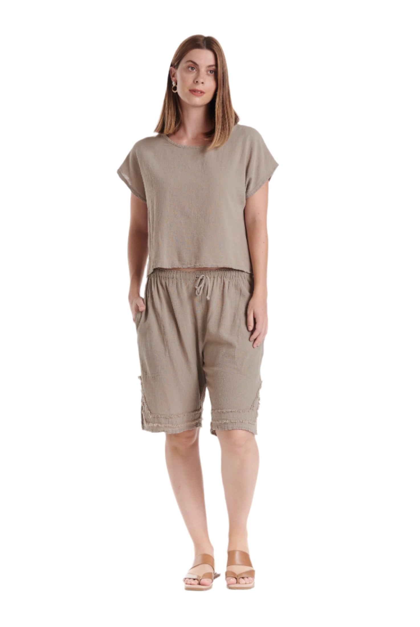 Bermuda Cotton Gauze Shorts – New Arrival-Oh My Gauze