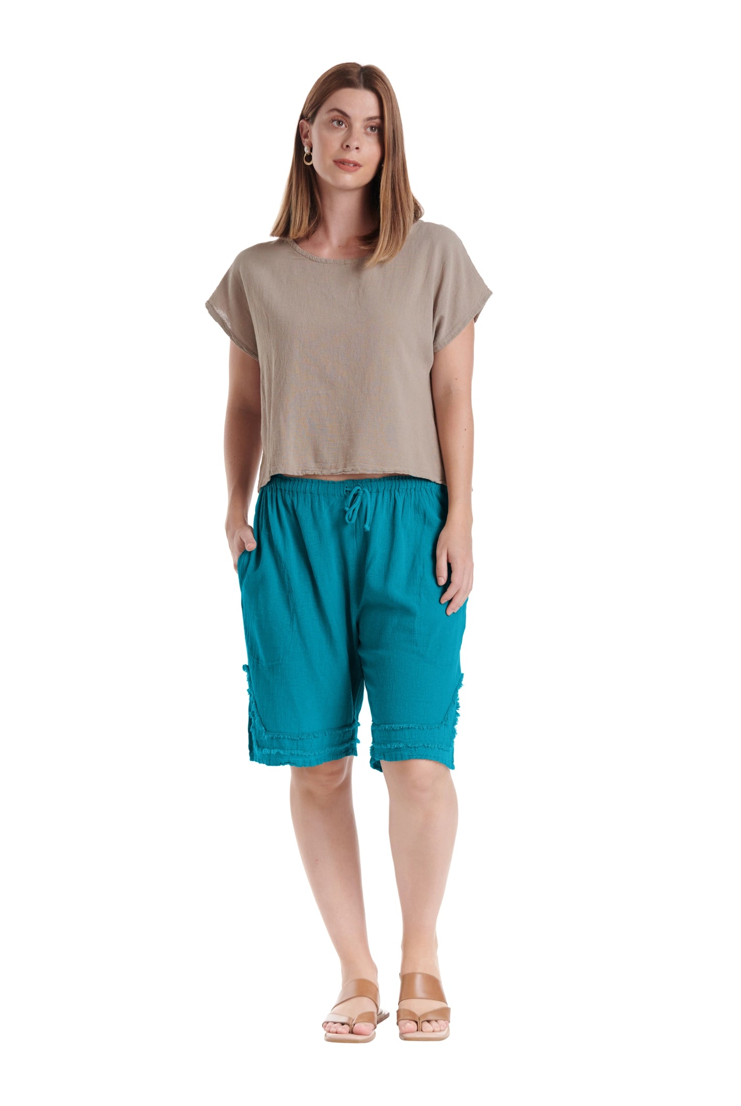 Bermuda Cotton Gauze Shorts – New Arrival-Oh My Gauze