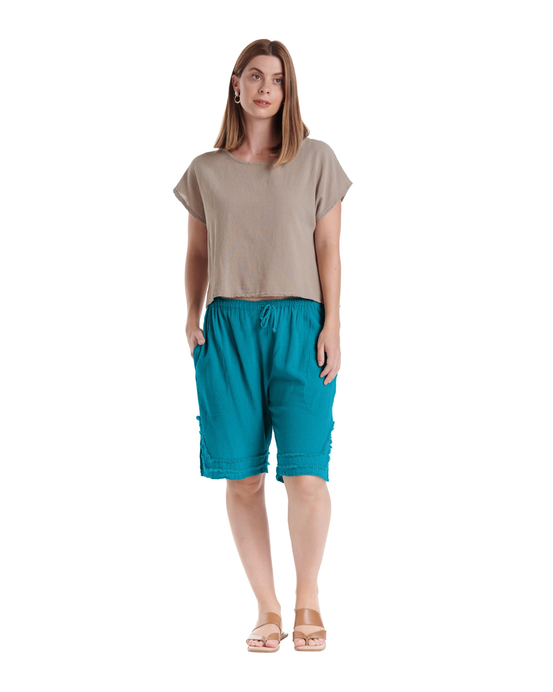 Bermuda Cotton Gauze Shorts-Oh My Gauze