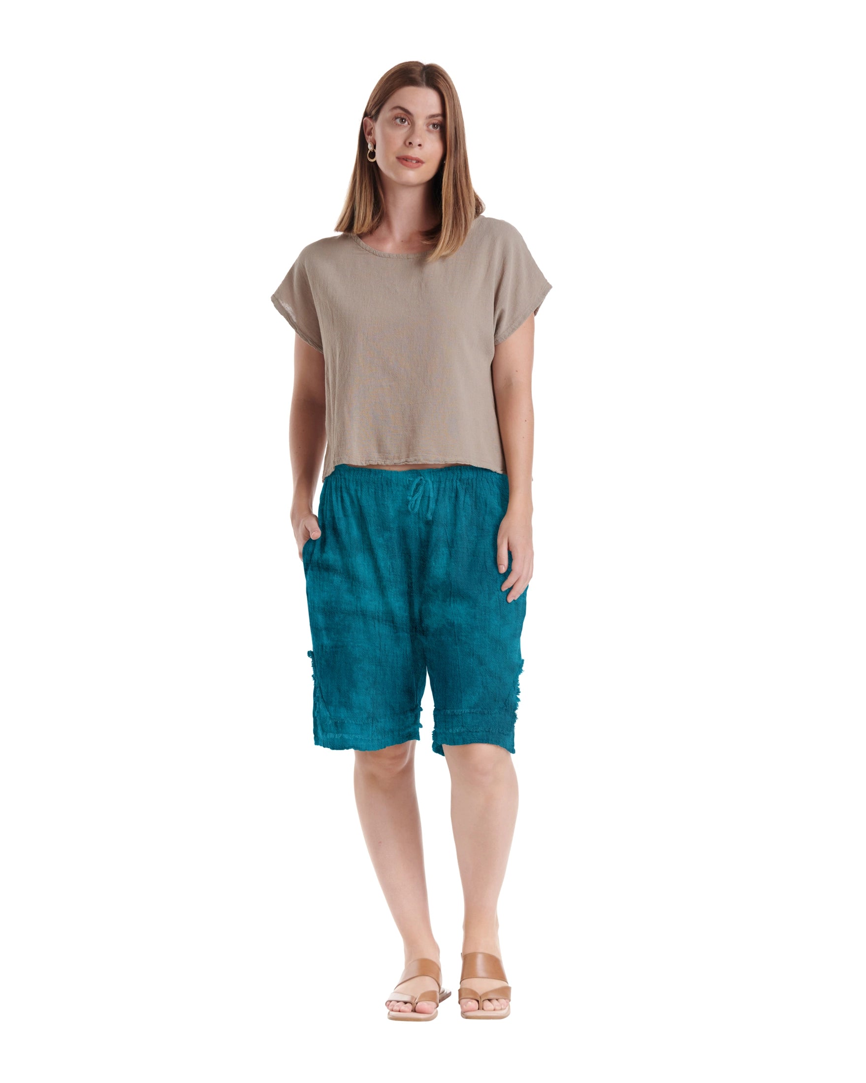 Bermuda Cotton Gauze Shorts-Oh My Gauze