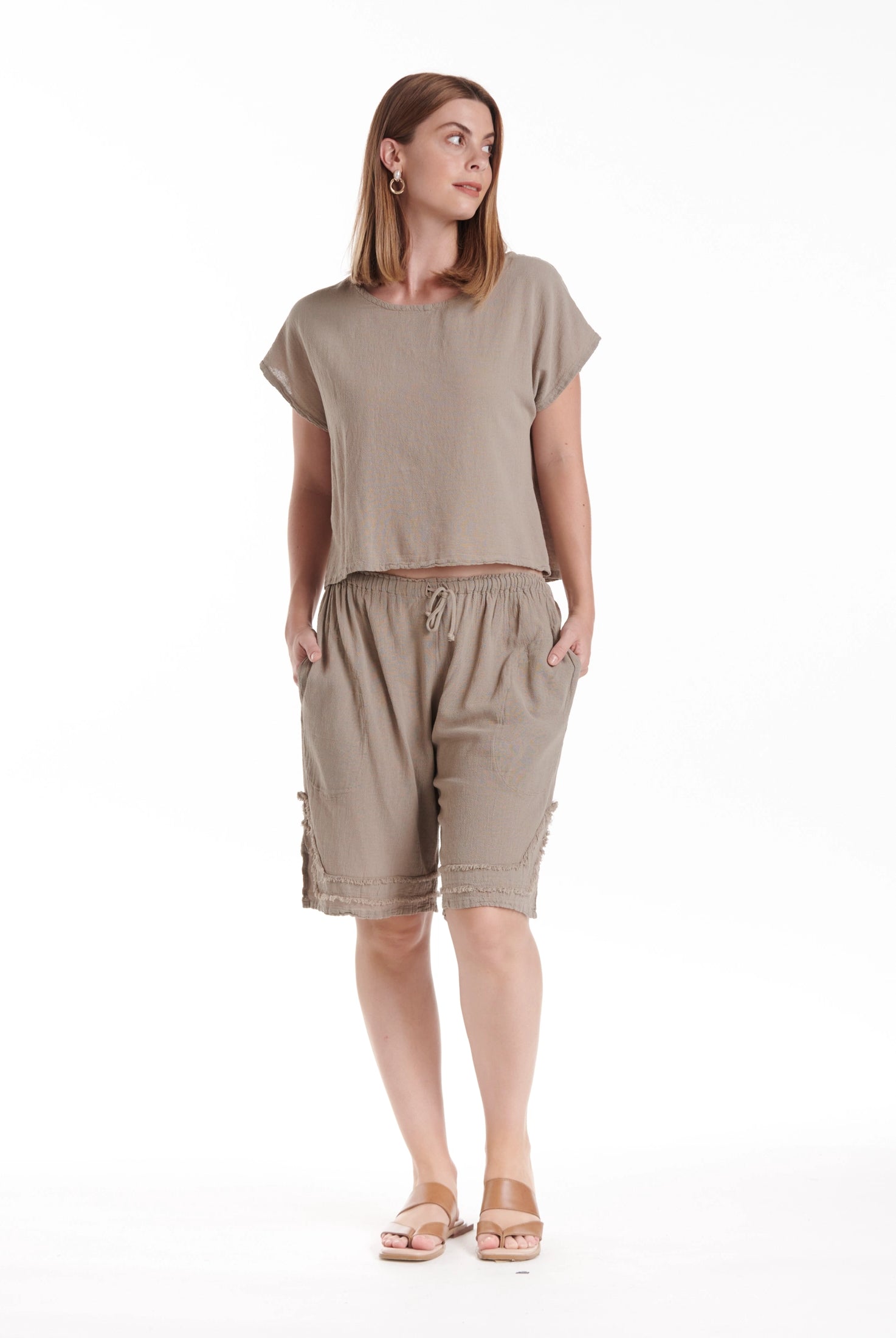 Bermuda Cotton Gauze Shorts – New Arrival-Oh My Gauze