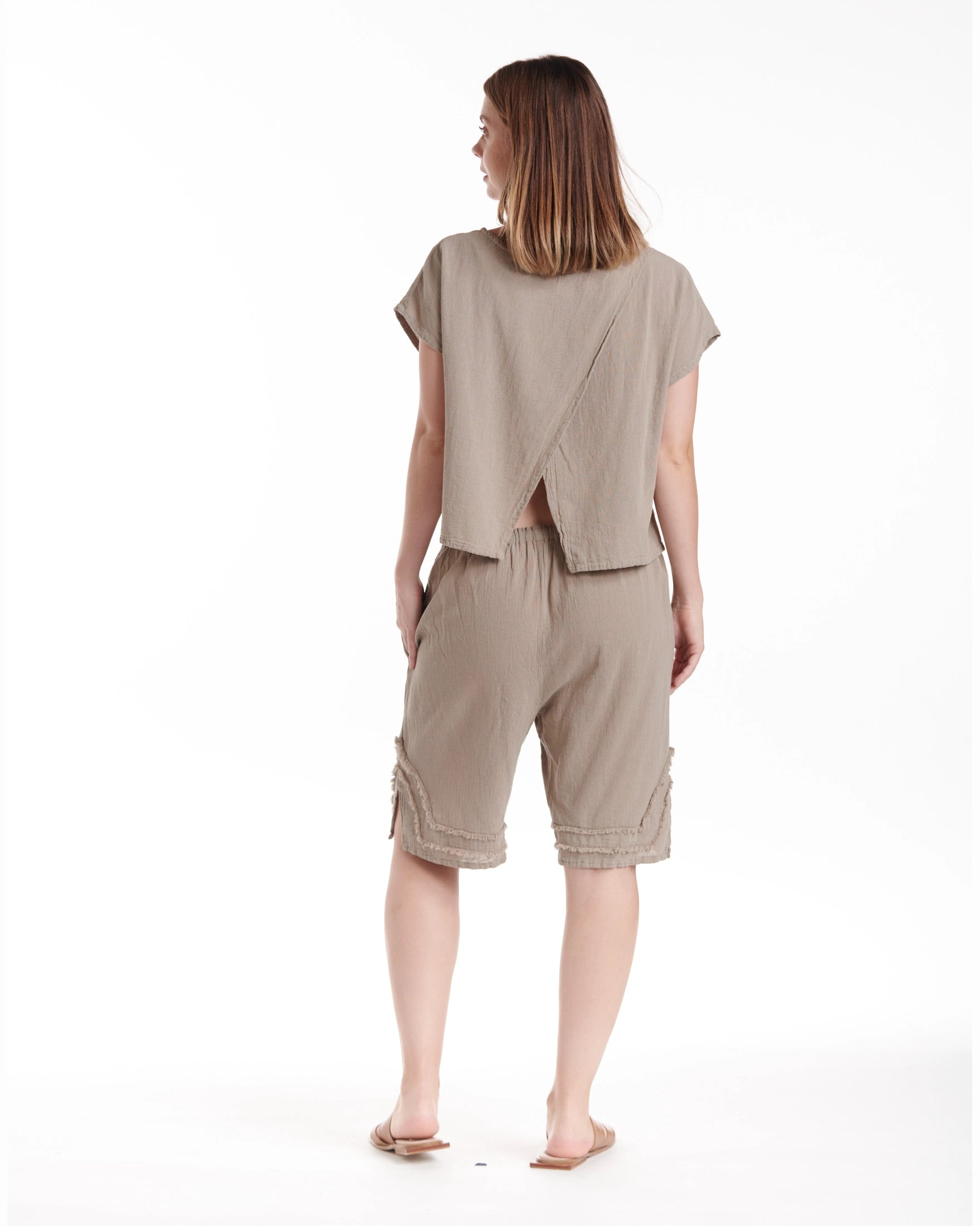 Bermuda Cotton Gauze Shorts-Oh My Gauze