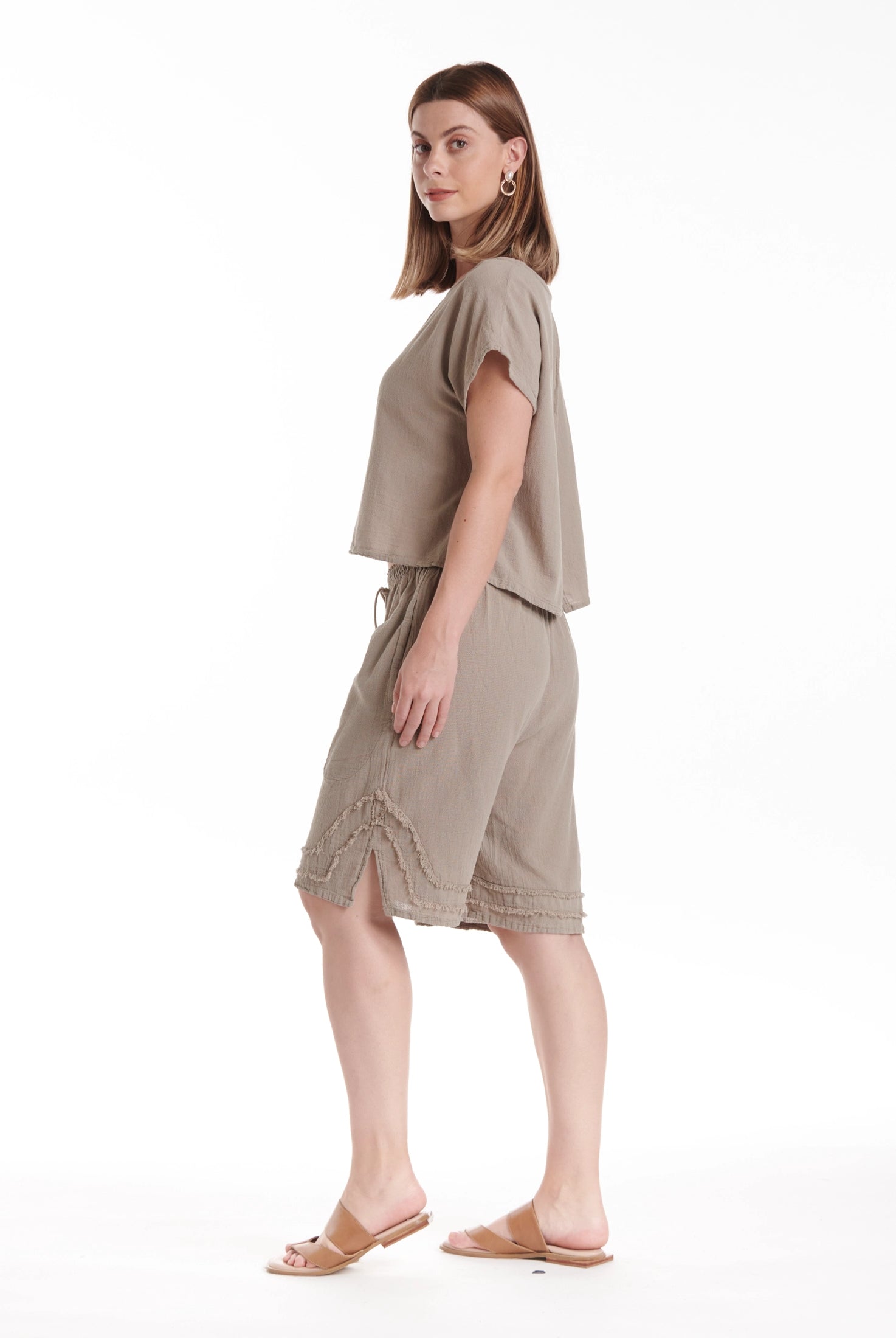 Bermuda Cotton Gauze Shorts – New Arrival-Oh My Gauze