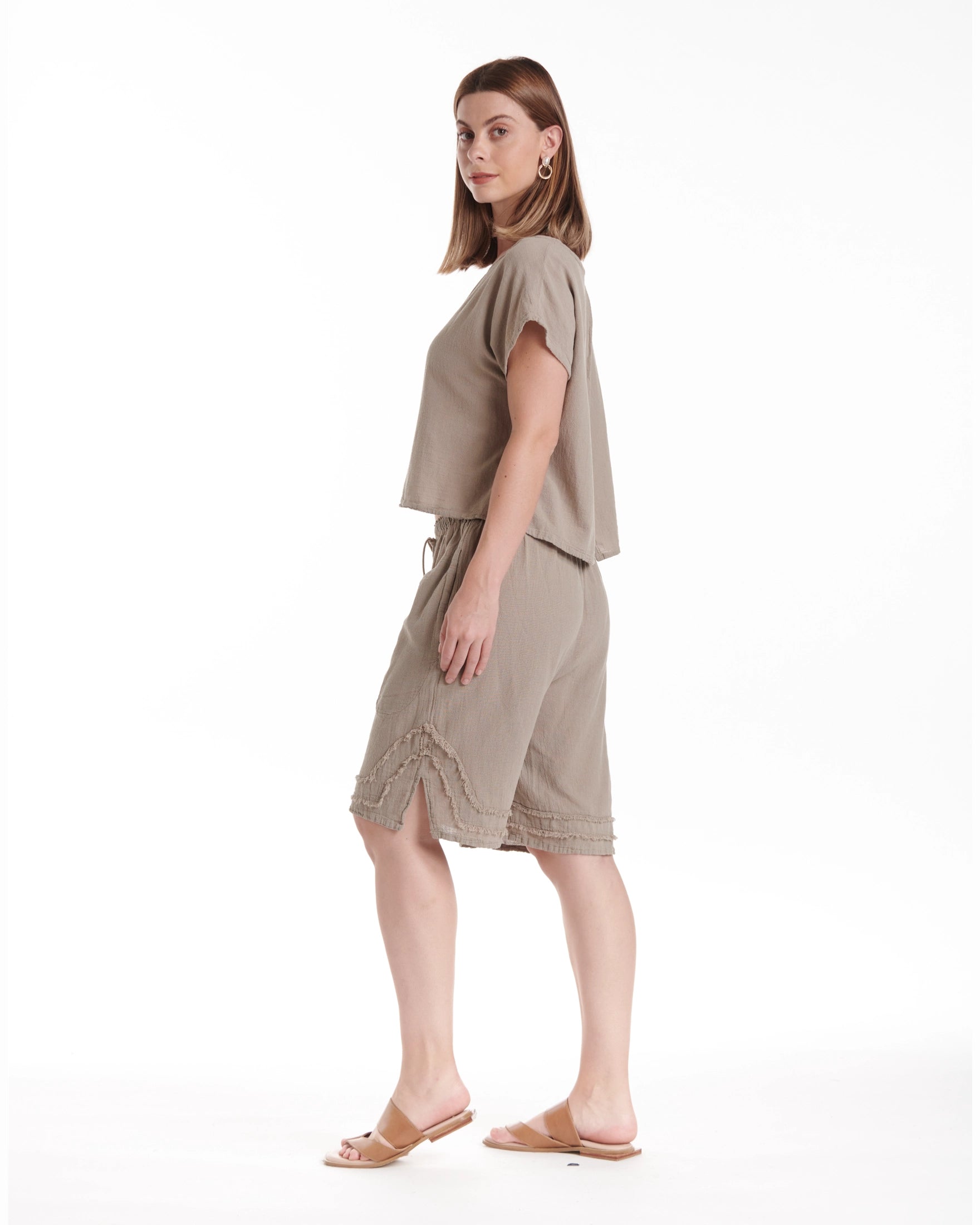 Bermuda Cotton Gauze Shorts-Oh My Gauze
