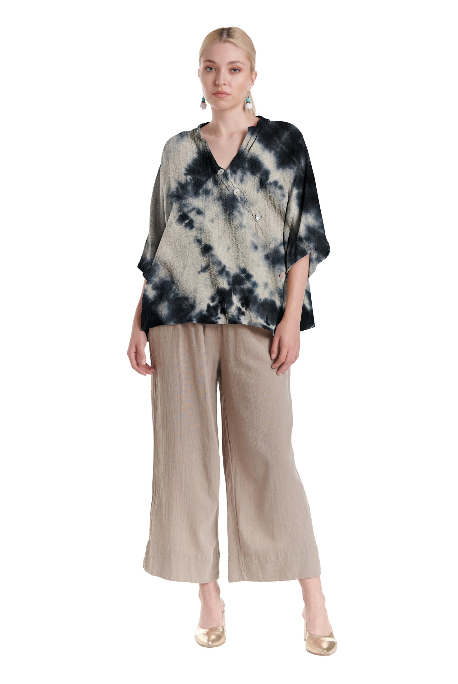 Button Cotton Gauze Blouse-Oh My Gauze