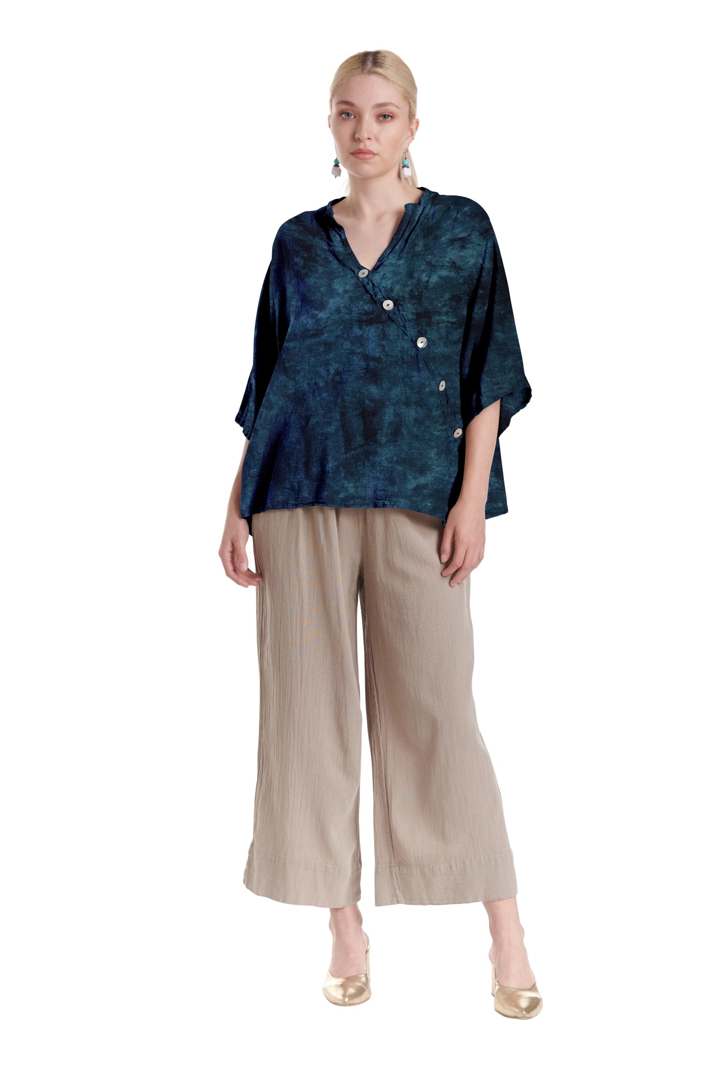 Button Cotton Gauze Blouse-Oh My Gauze
