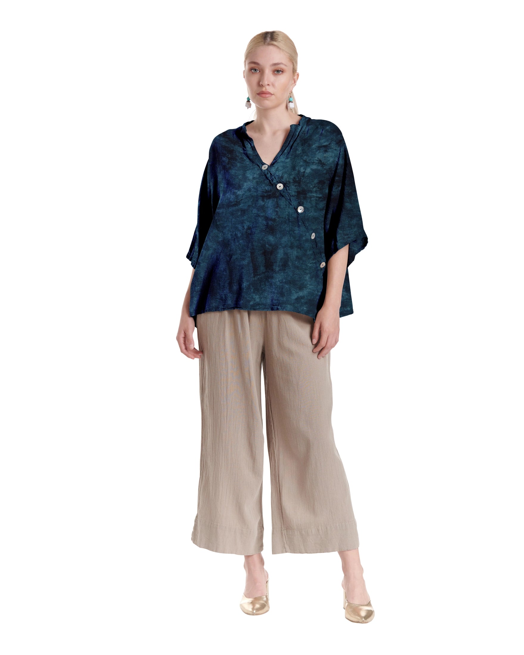 Button Cotton Gauze Blouse-Oh My Gauze