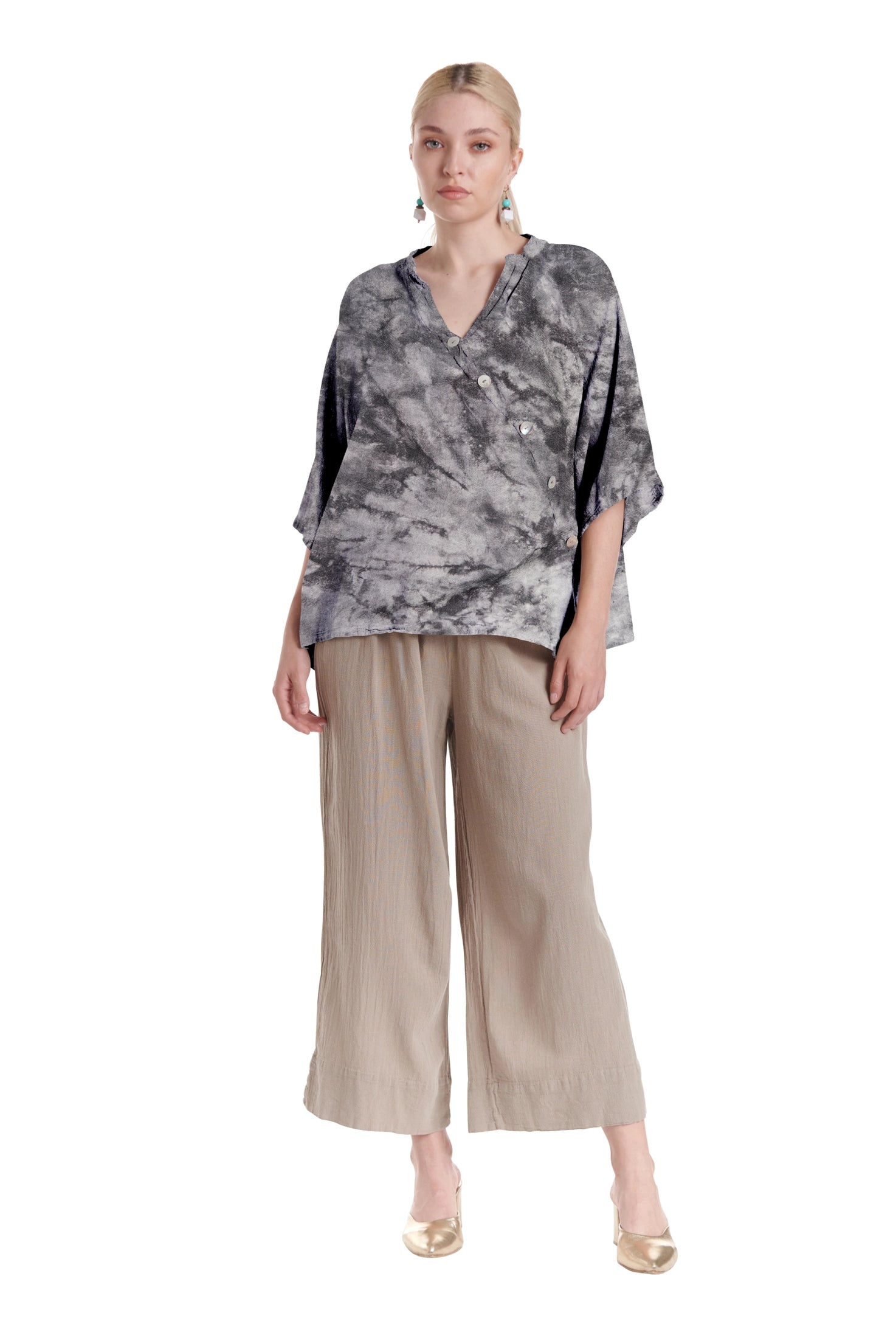 Button Cotton Gauze Blouse-Oh My Gauze