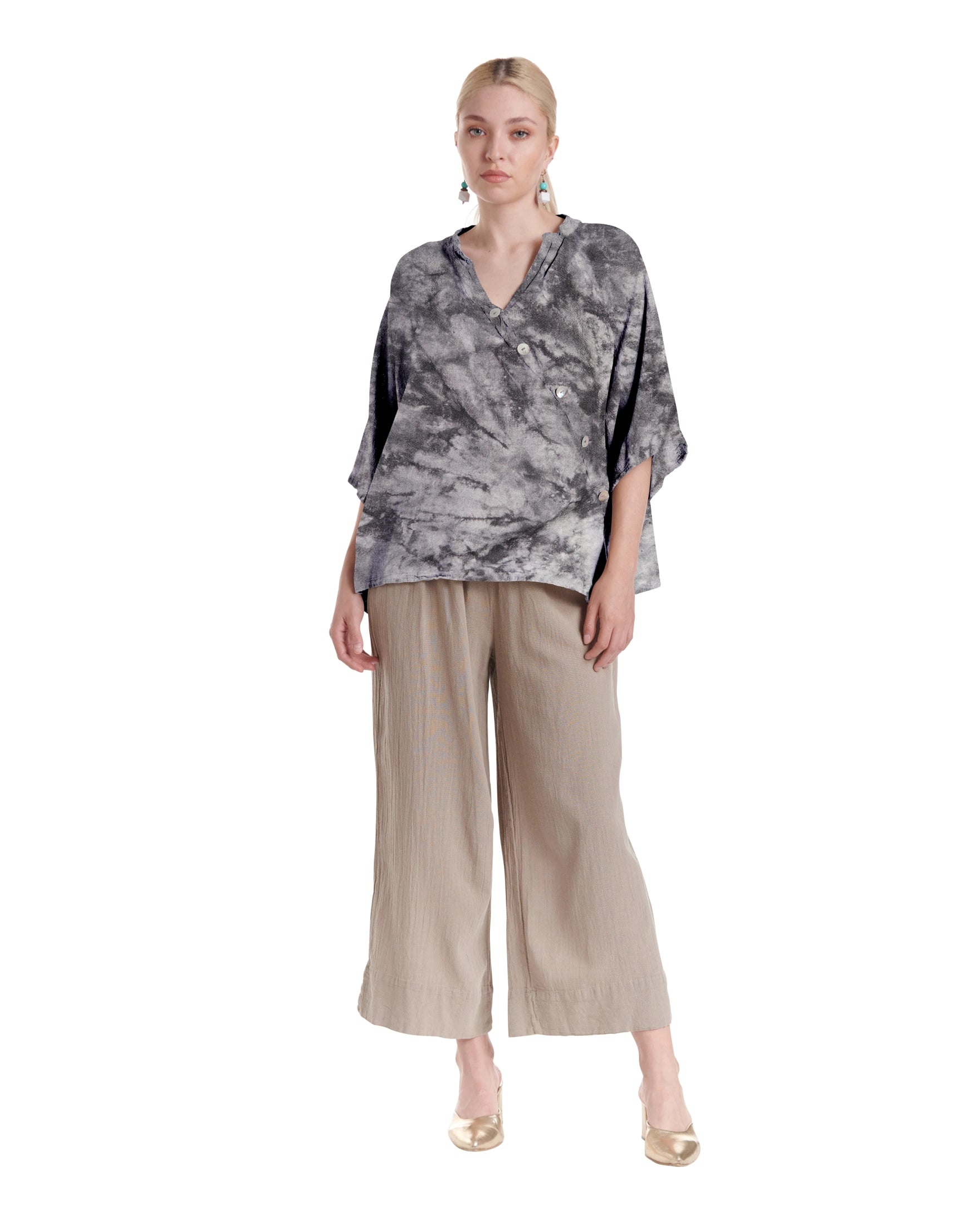 Button Cotton Gauze Blouse-Oh My Gauze