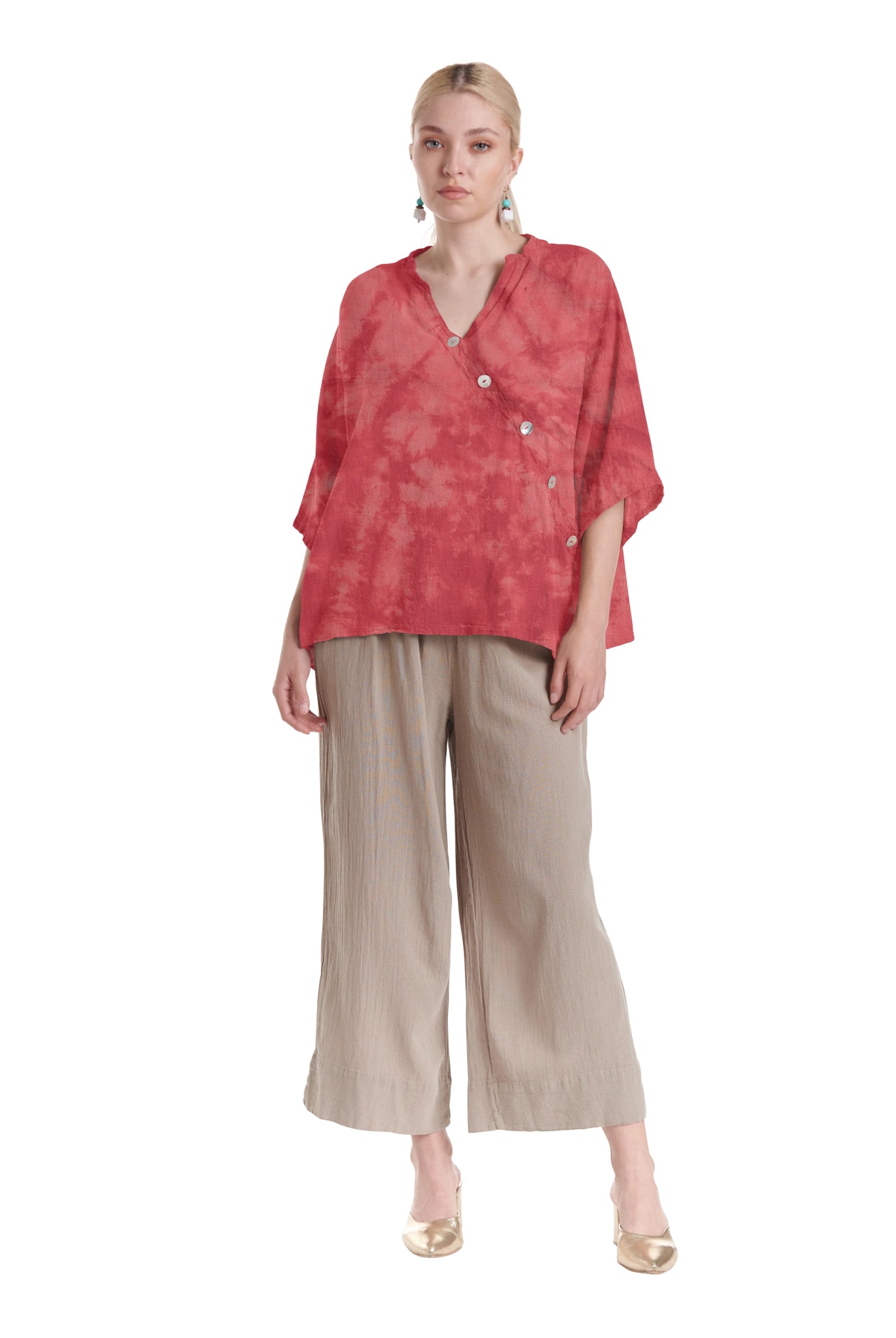 Button Cotton Gauze Blouse-Oh My Gauze