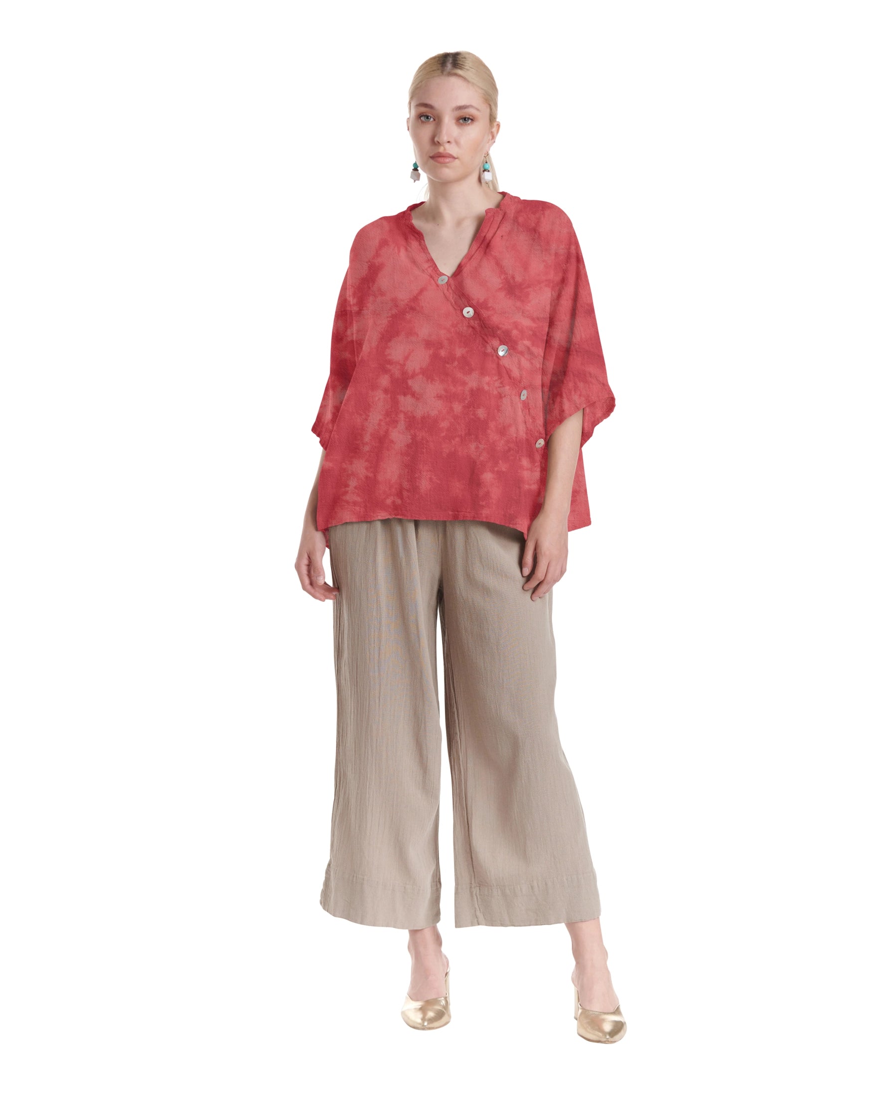 Button Cotton Gauze Blouse-Oh My Gauze