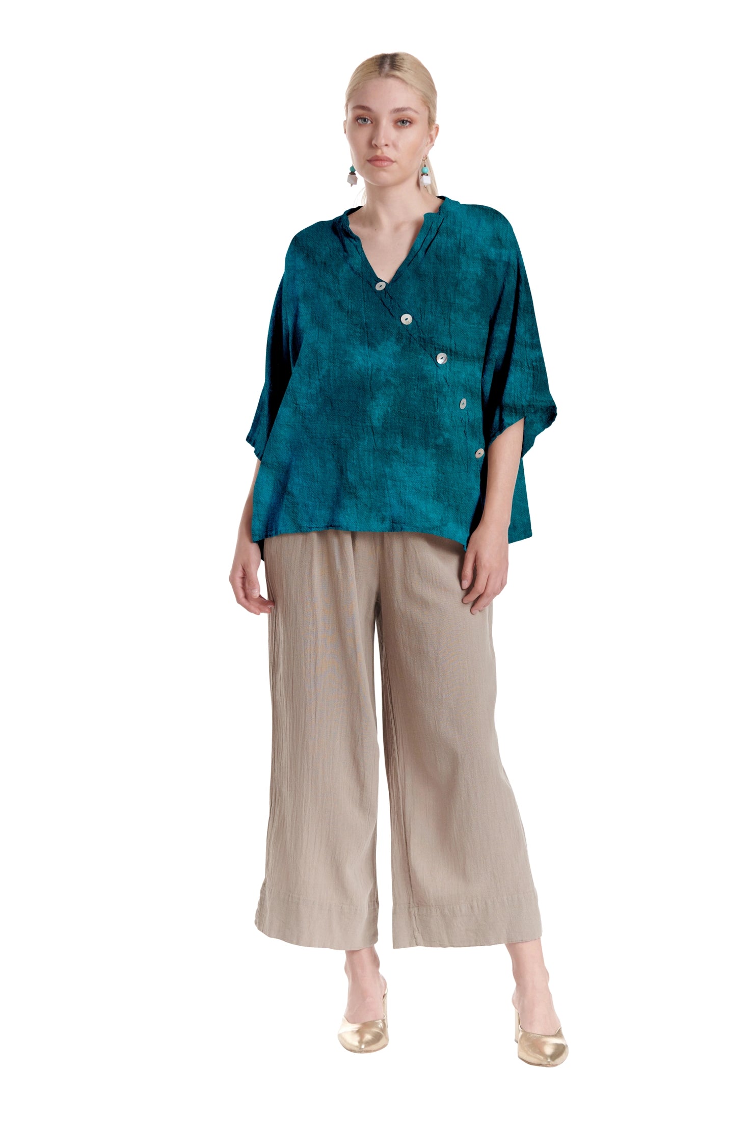 Button Cotton Gauze Blouse-Oh My Gauze