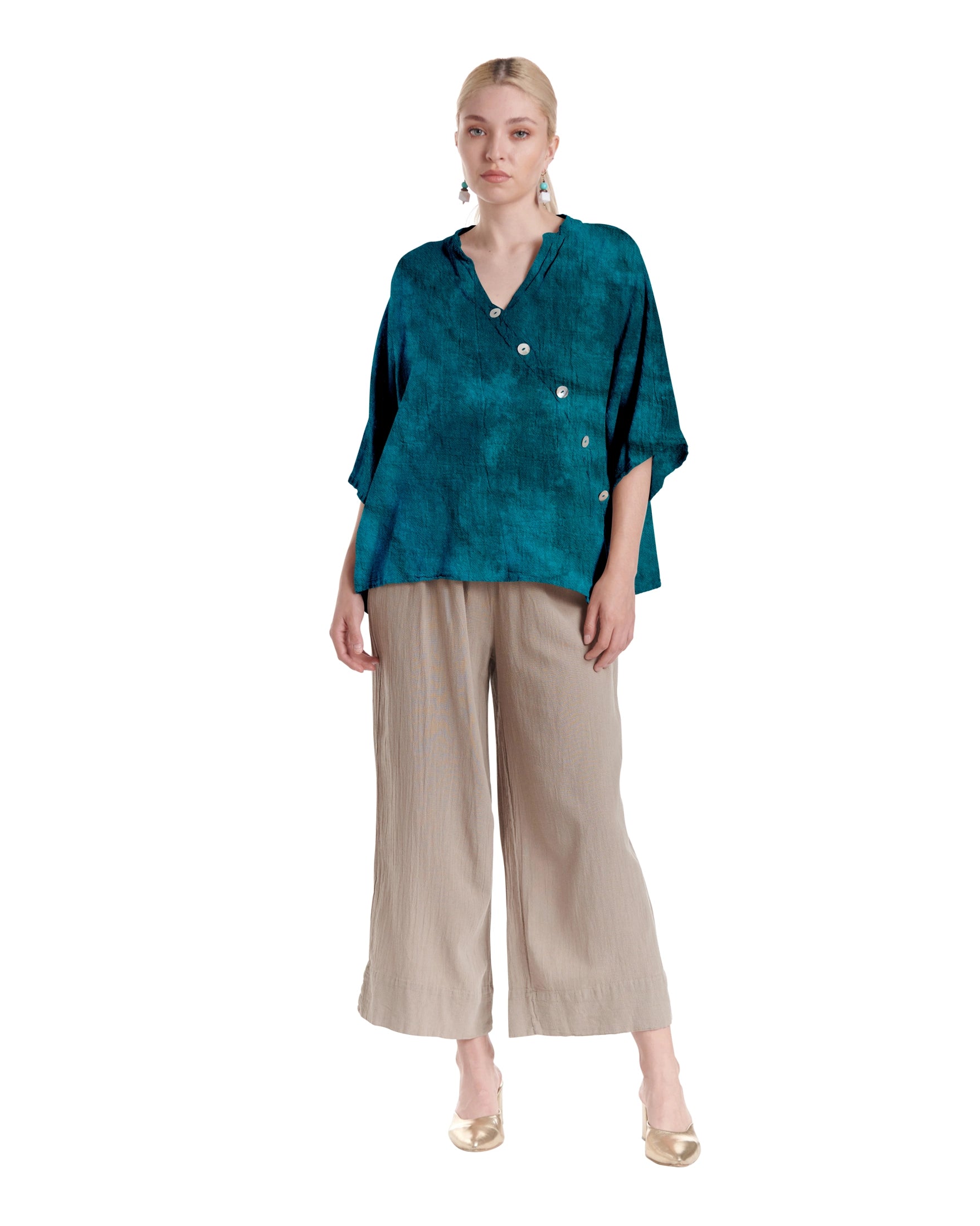 Button Cotton Gauze Blouse-Oh My Gauze