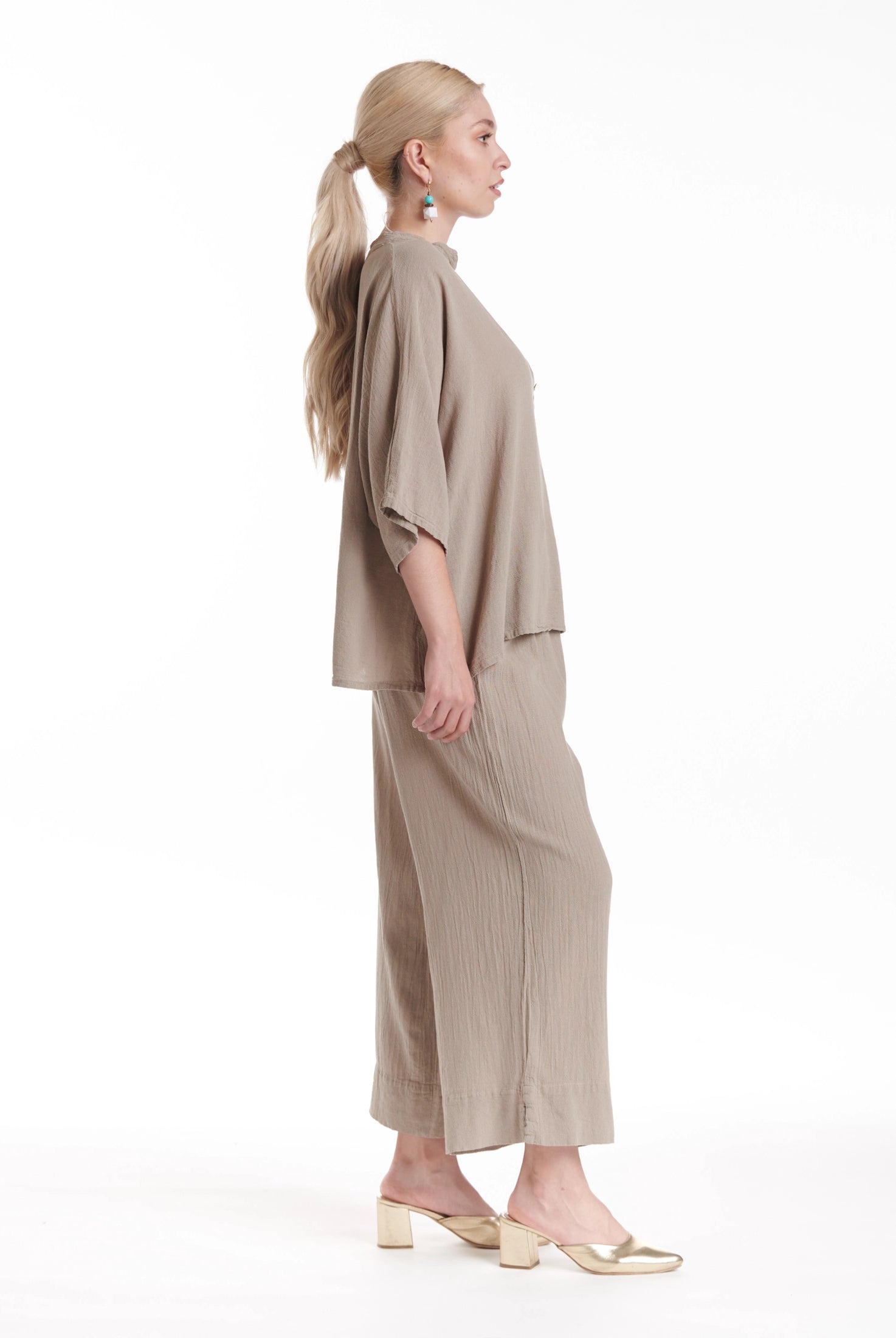 Button Cotton Gauze Blouse-Oh My Gauze