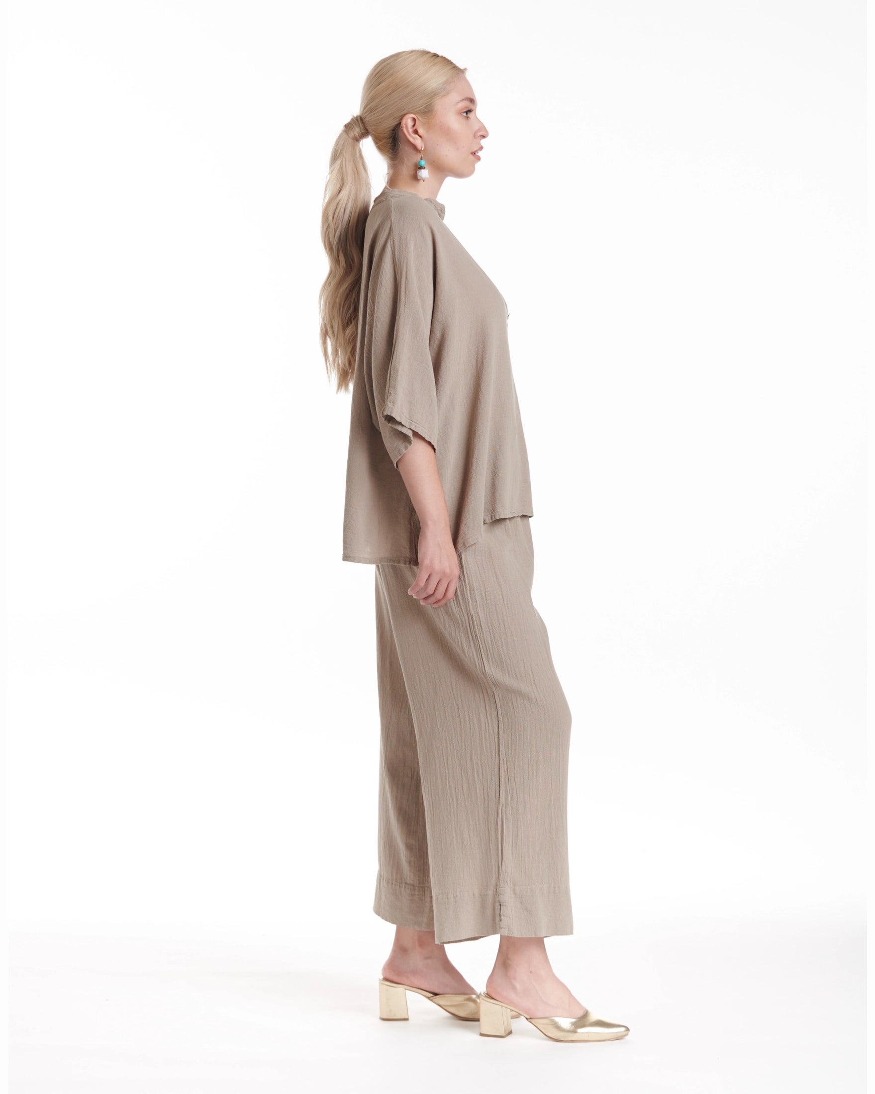 Button Cotton Gauze Blouse-Oh My Gauze