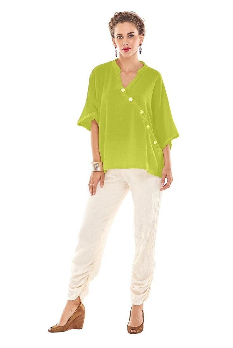Button Cotton Gauze Blouse-Oh My Gauze