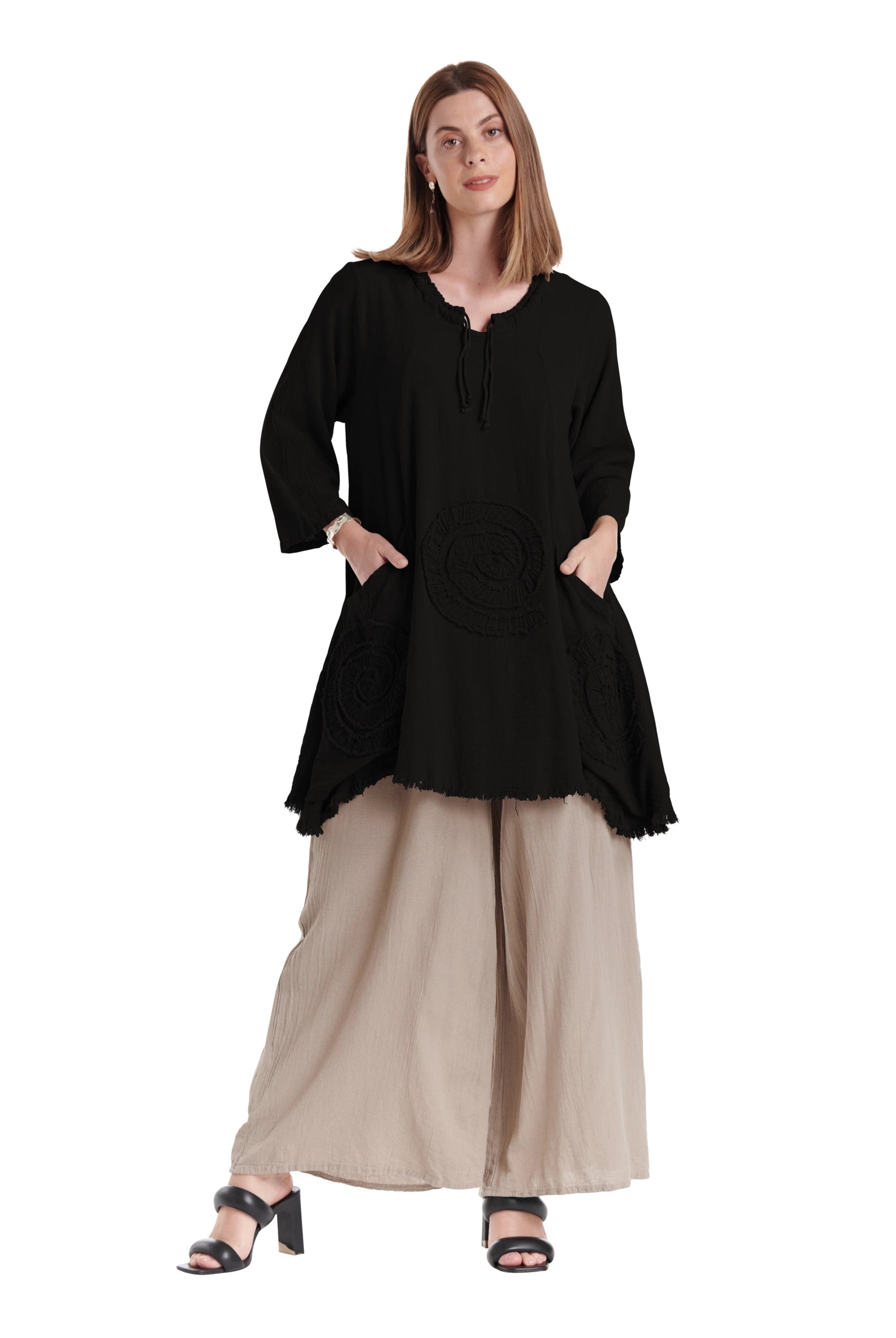 Circle Cotton Gauze Blouse-Oh My Gauze