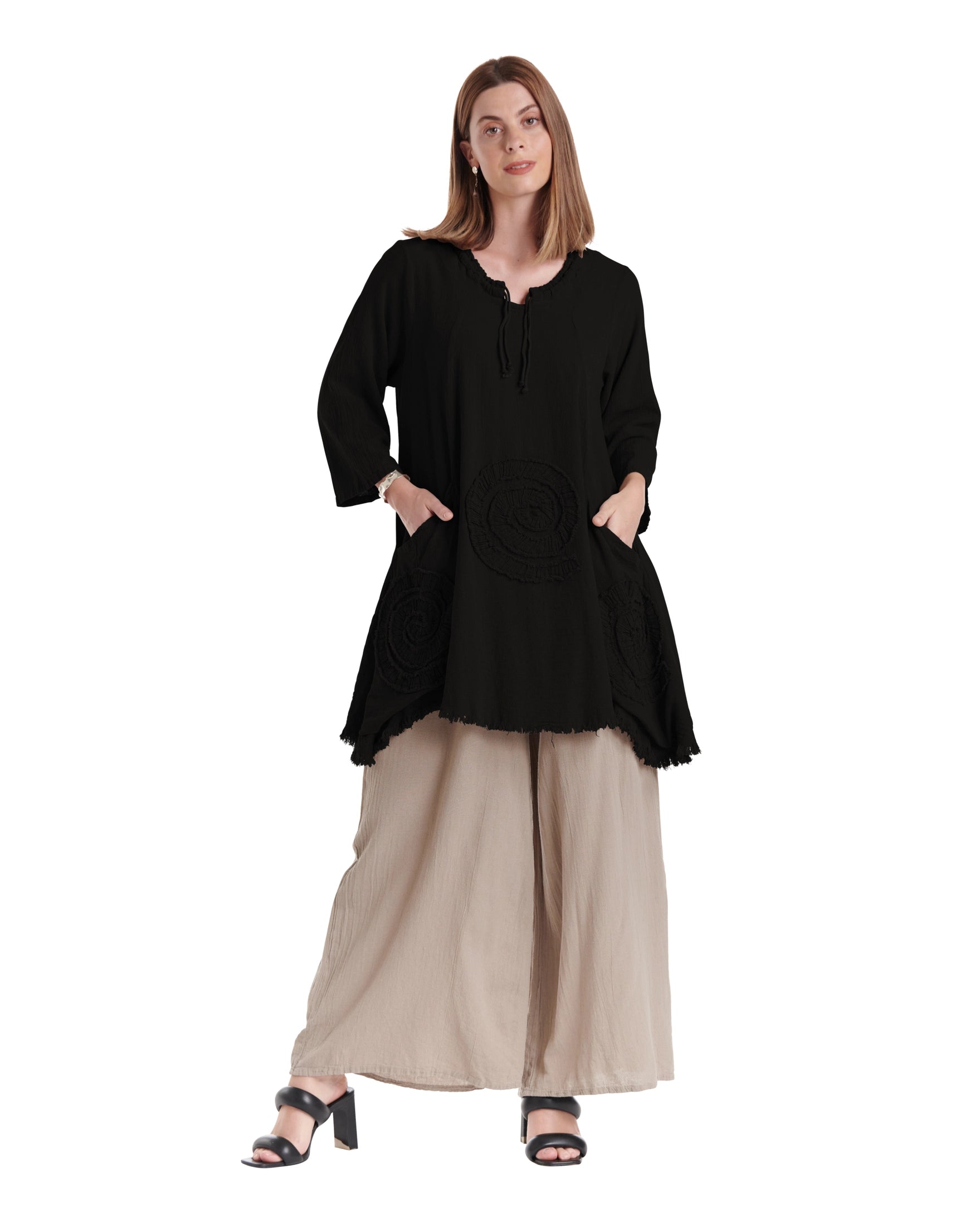 Circle Cotton Gauze Blouse-Oh My Gauze