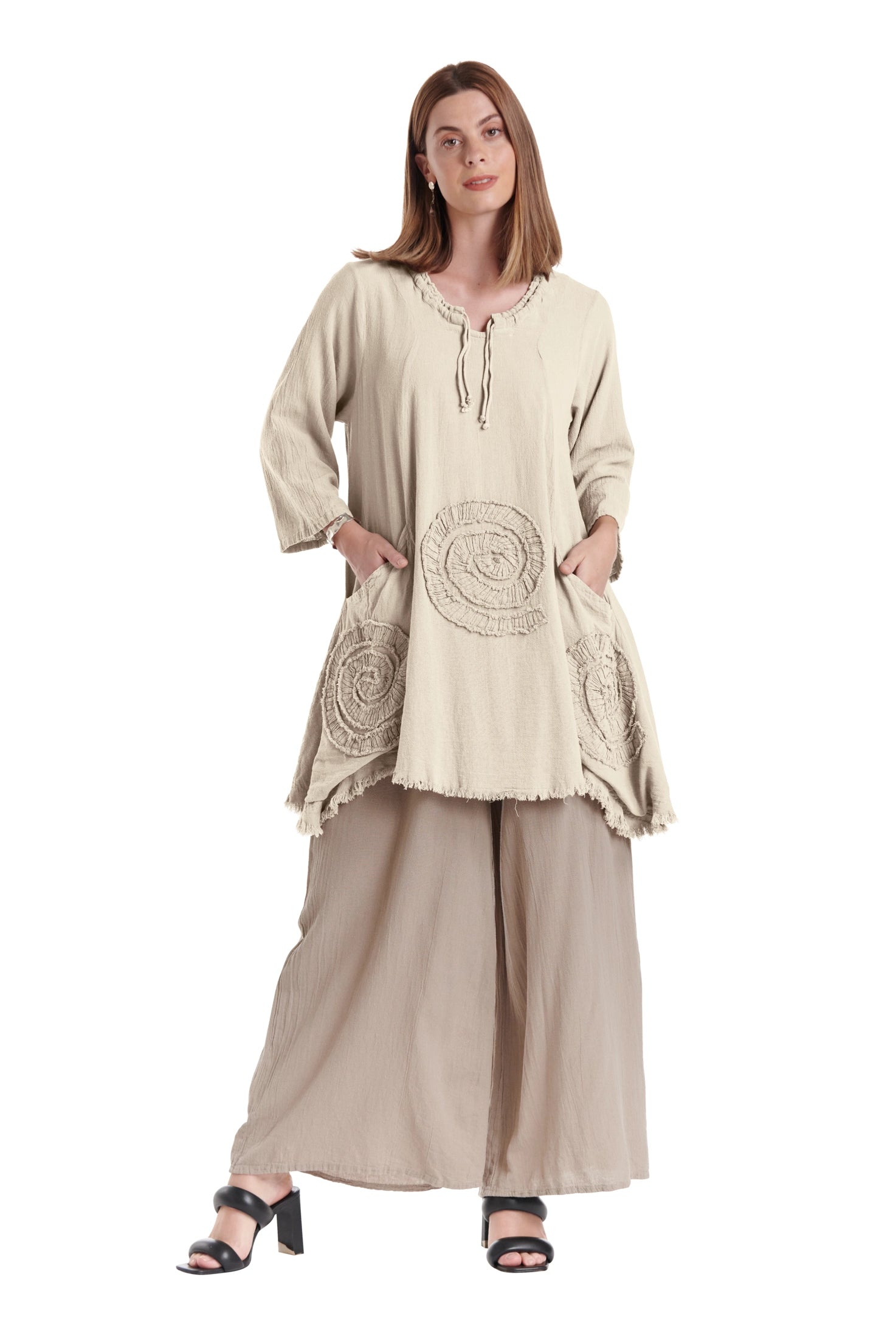 Circle Cotton Gauze Blouse-Oh My Gauze