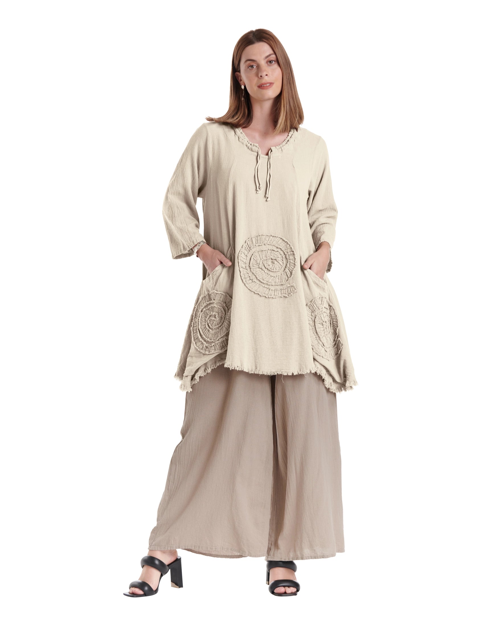 Circle Cotton Gauze Blouse-Oh My Gauze