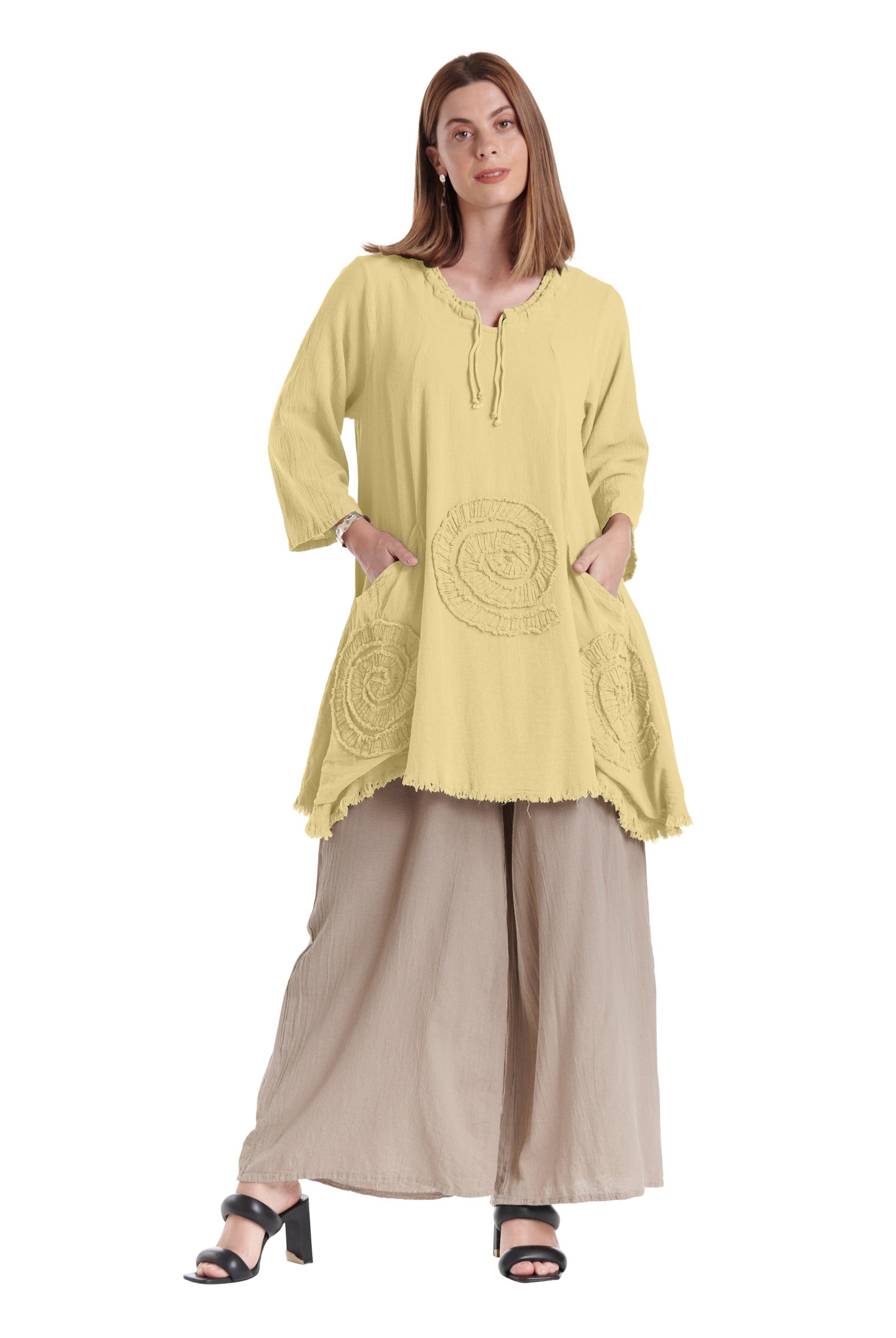Circle Cotton Gauze Blouse-Oh My Gauze