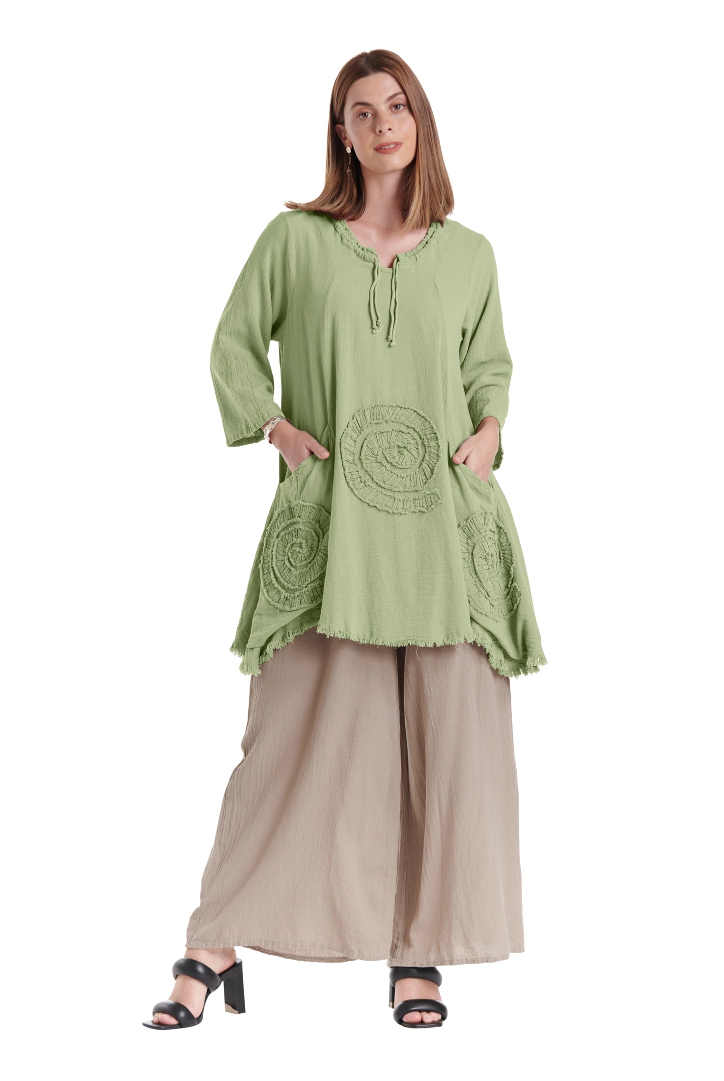 Circle Cotton Gauze Blouse-Oh My Gauze