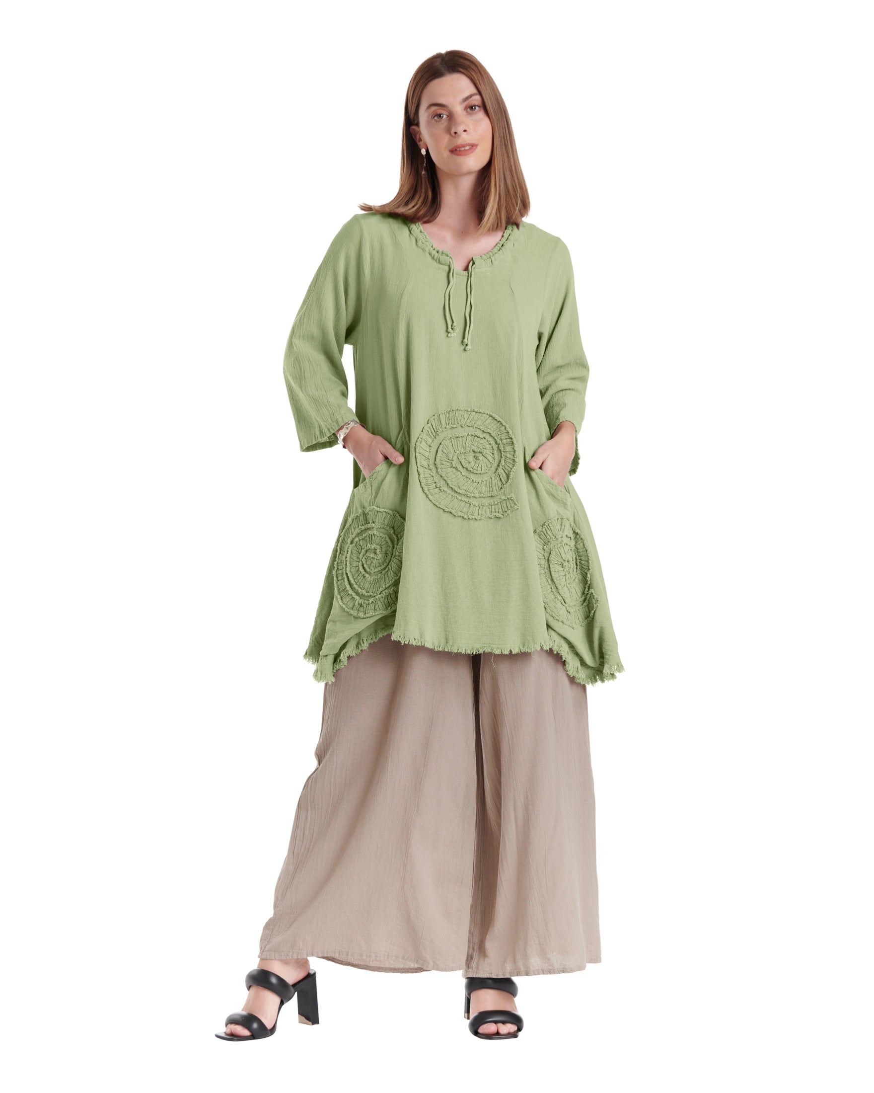 Circle Cotton Gauze Blouse-Oh My Gauze