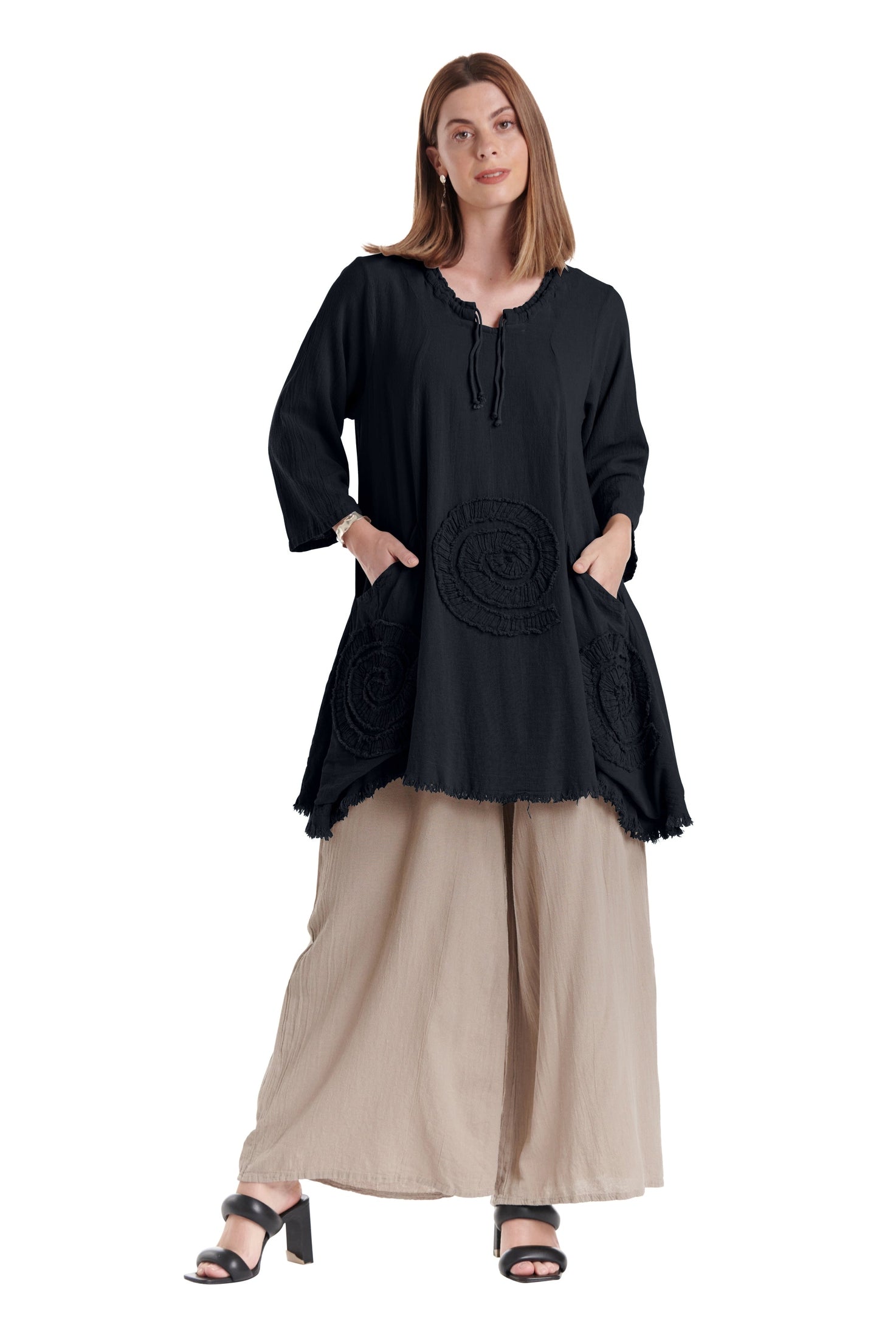 Circle Cotton Gauze Blouse-Oh My Gauze