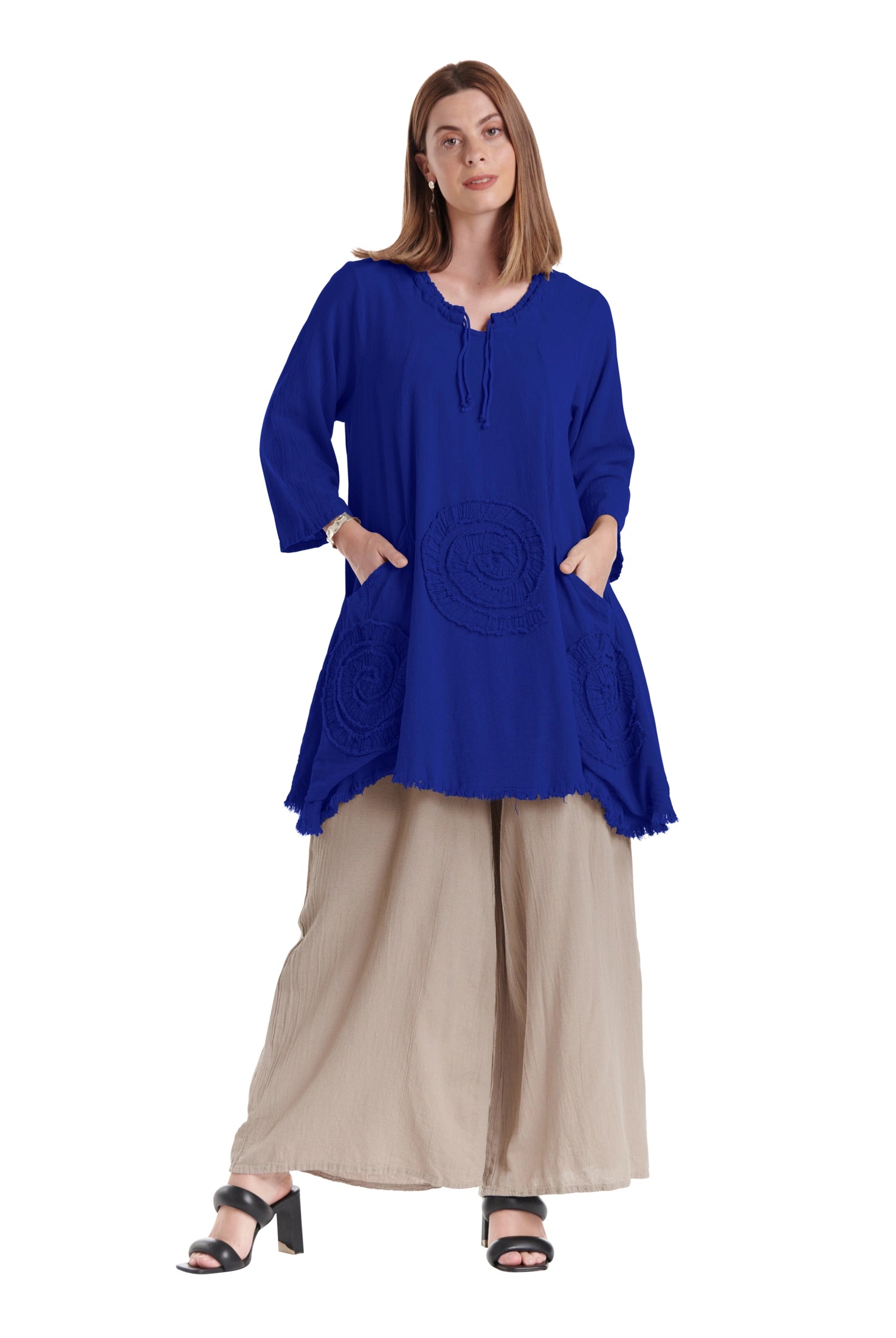 Circle Cotton Gauze Blouse-Oh My Gauze