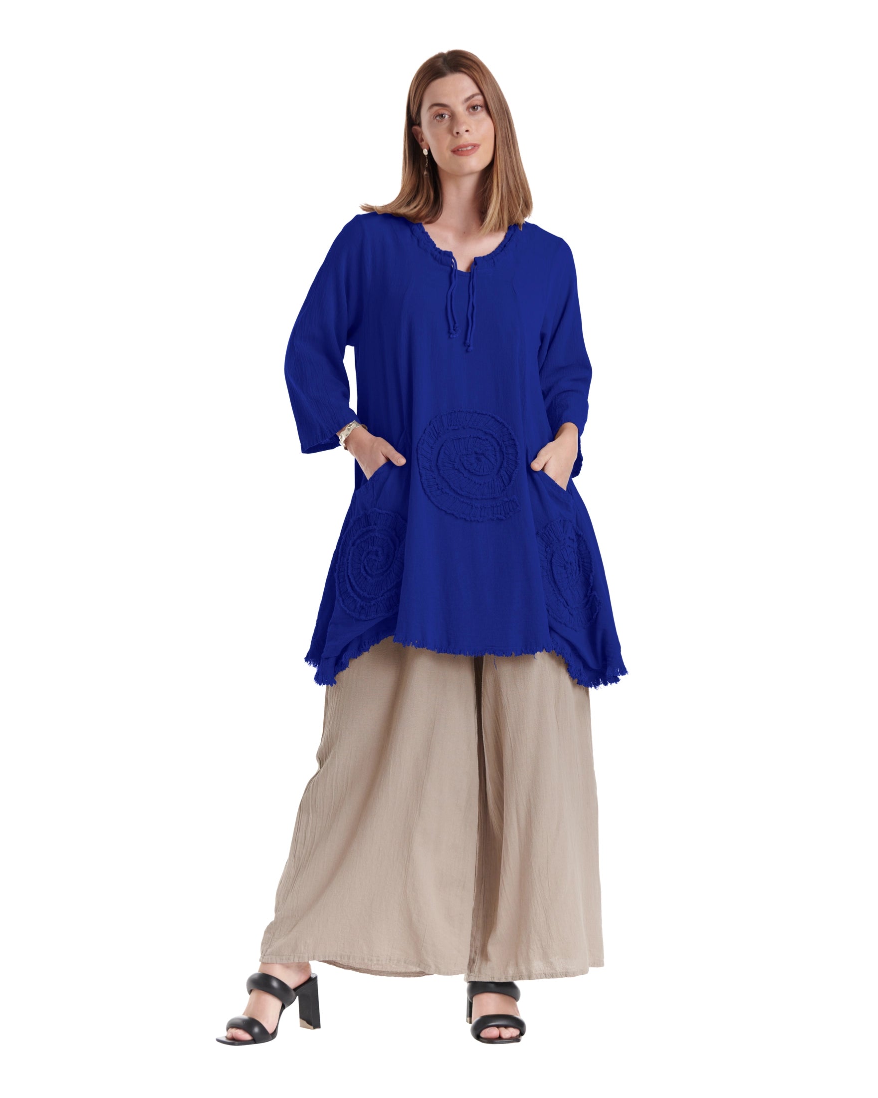 Circle Cotton Gauze Blouse-Oh My Gauze