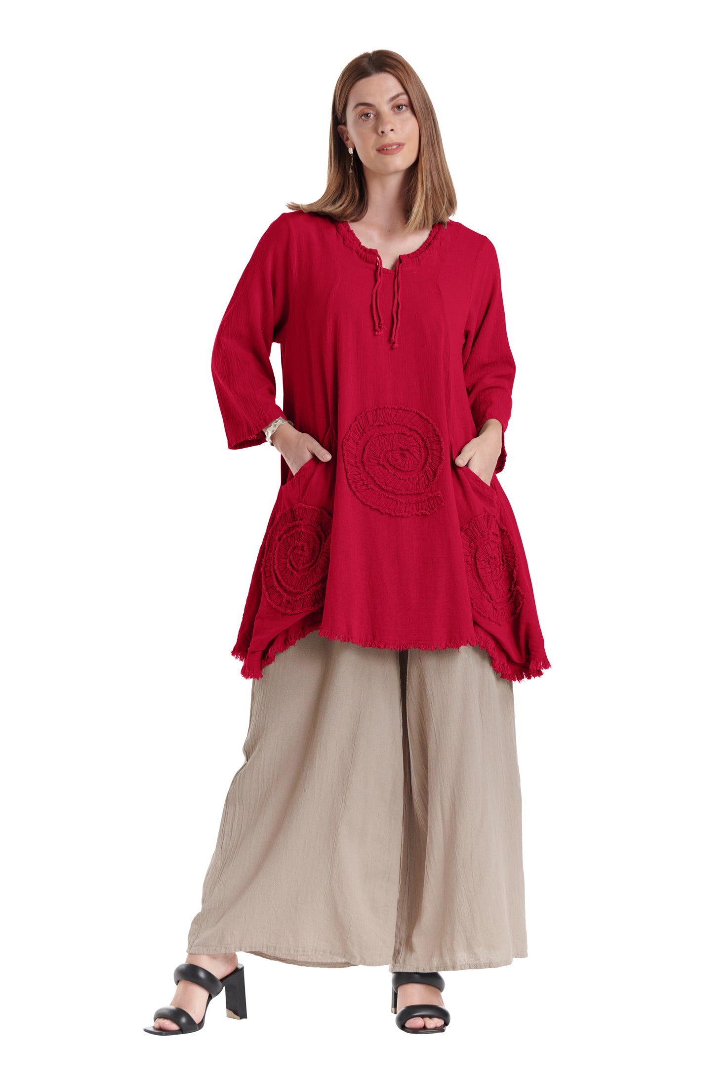 Circle Cotton Gauze Blouse-Oh My Gauze