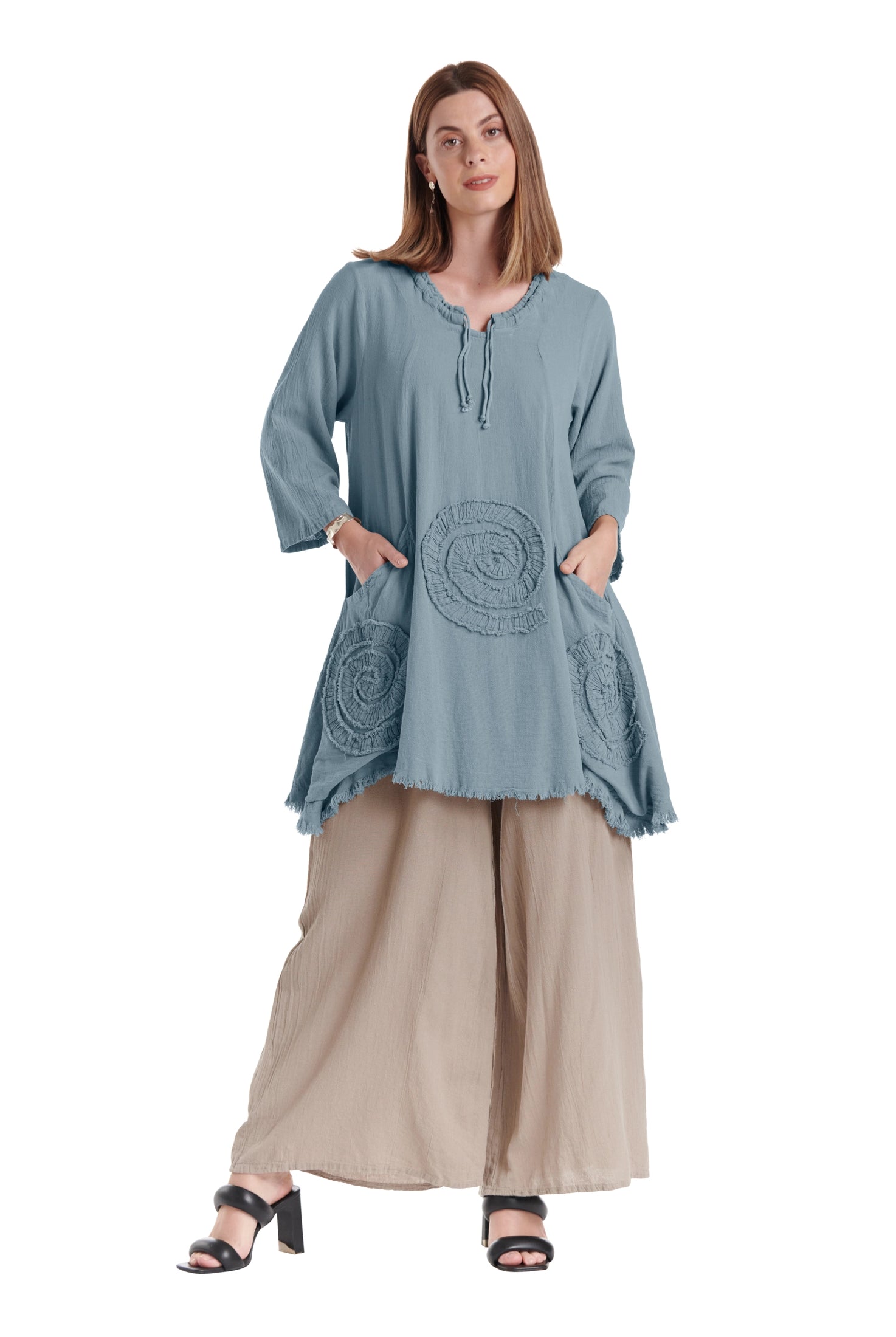 Circle Cotton Gauze Blouse-Oh My Gauze