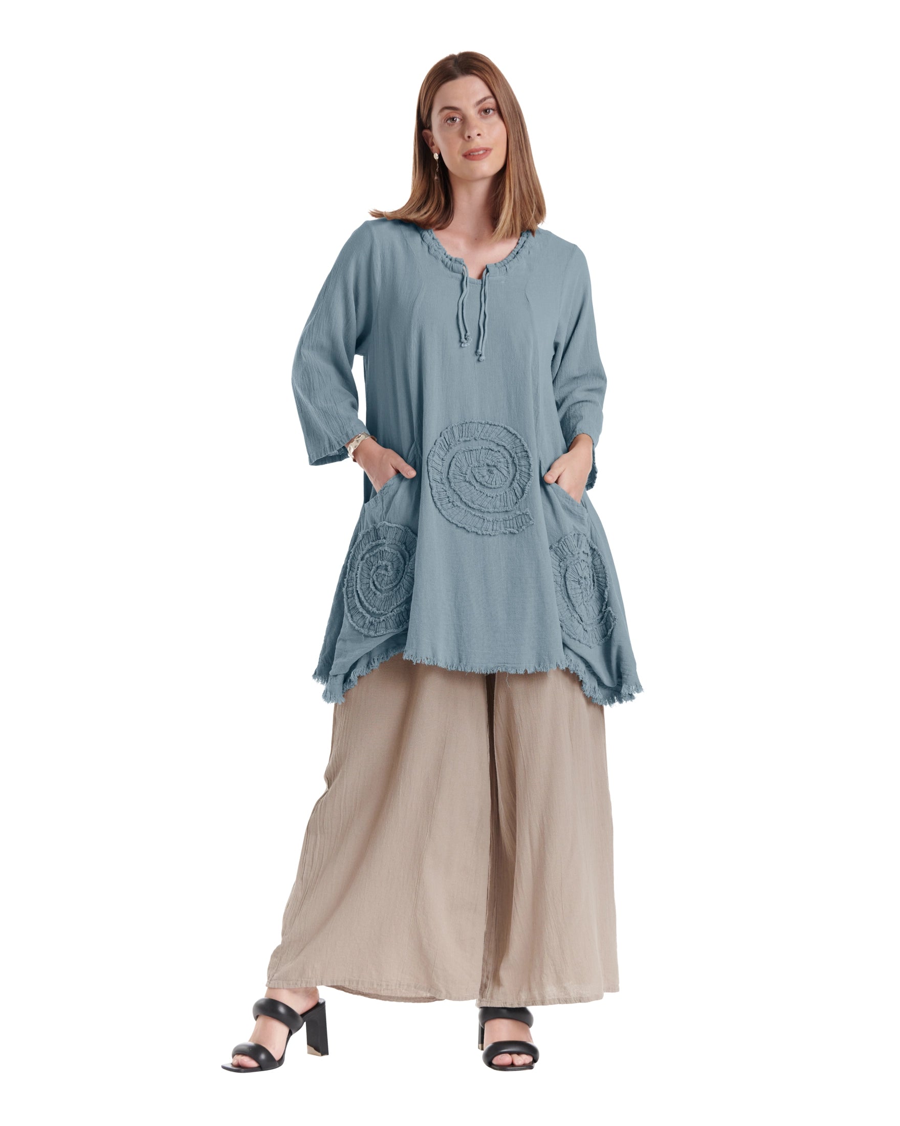 Circle Cotton Gauze Blouse-Oh My Gauze