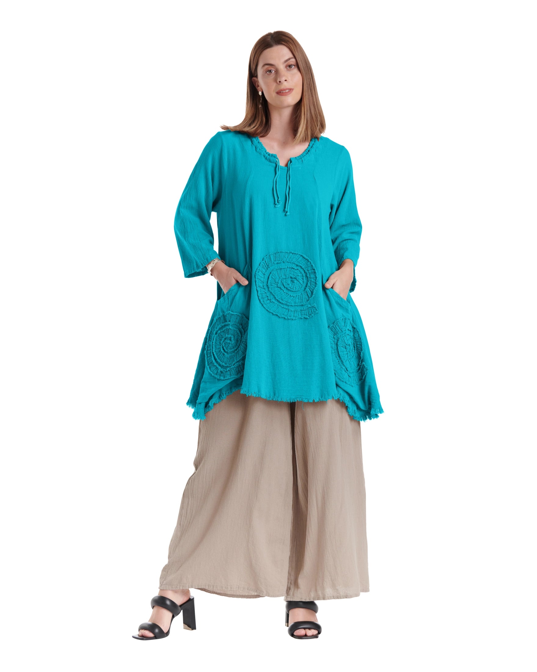 Circle Cotton Gauze Blouse-Oh My Gauze