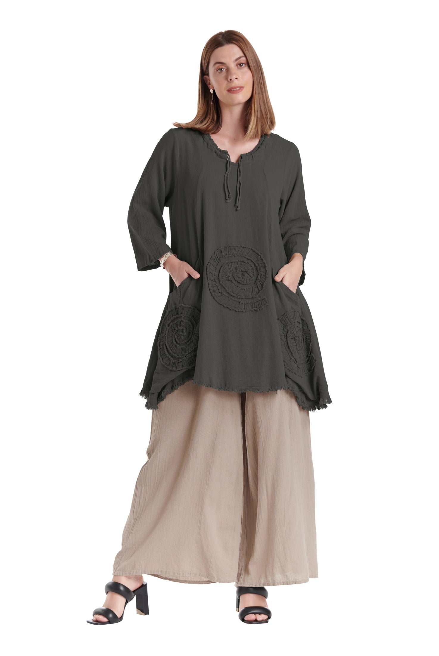 Circle Cotton Gauze Blouse-Oh My Gauze