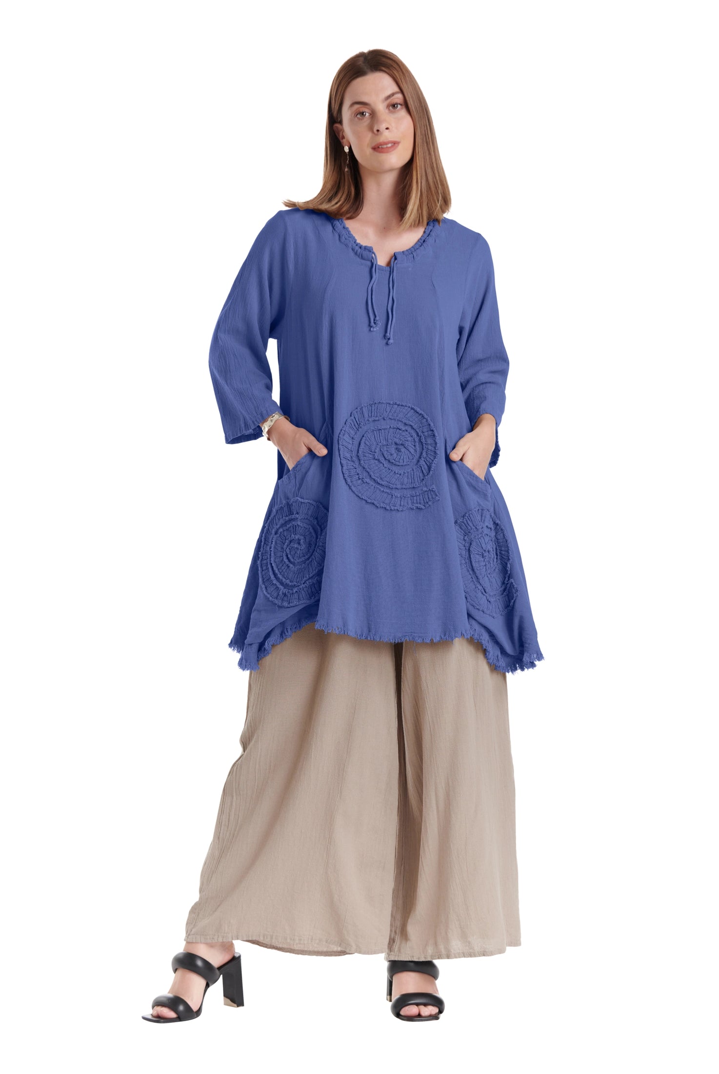 Circle Cotton Gauze Blouse-Oh My Gauze