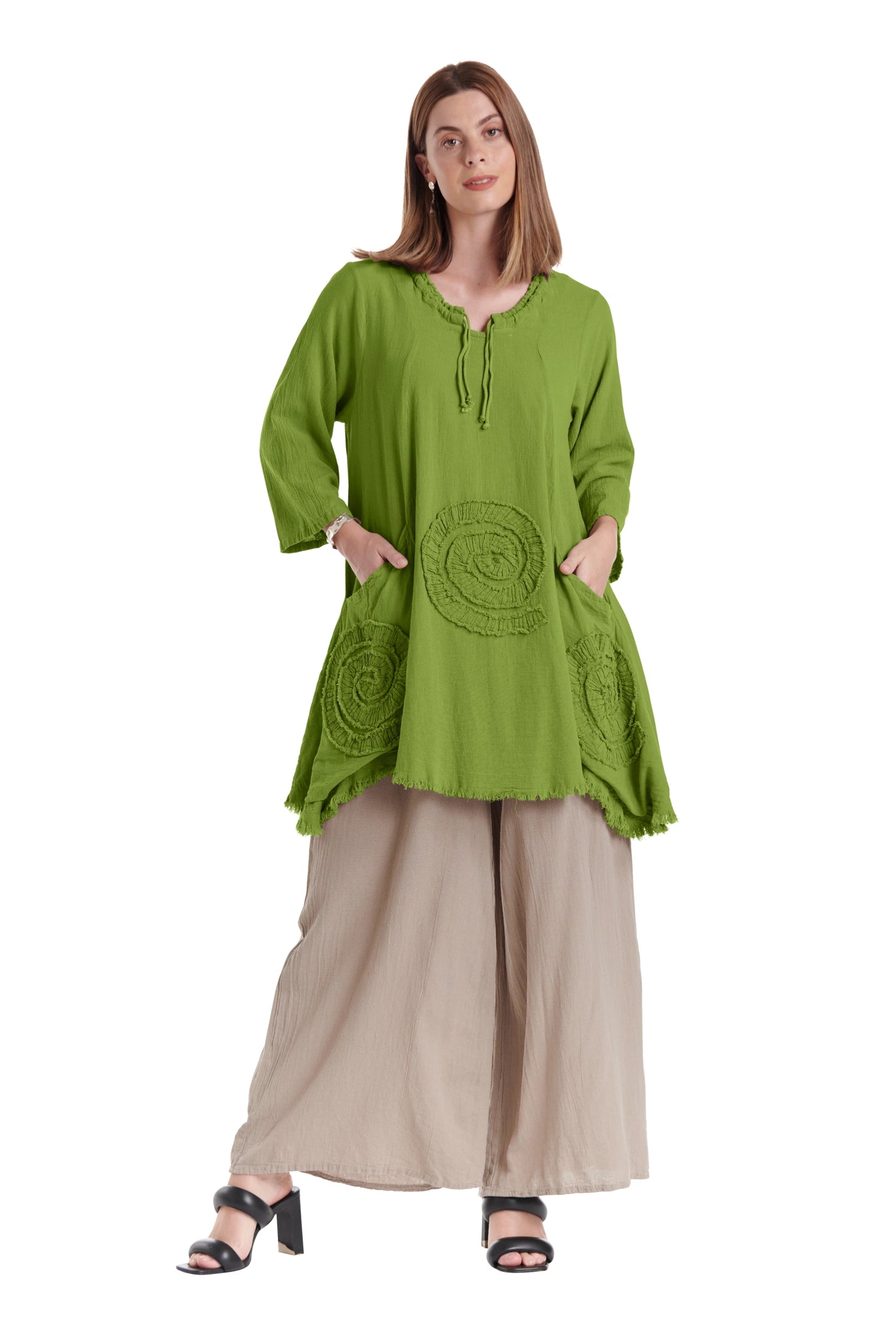 Circle Cotton Gauze Blouse-Oh My Gauze