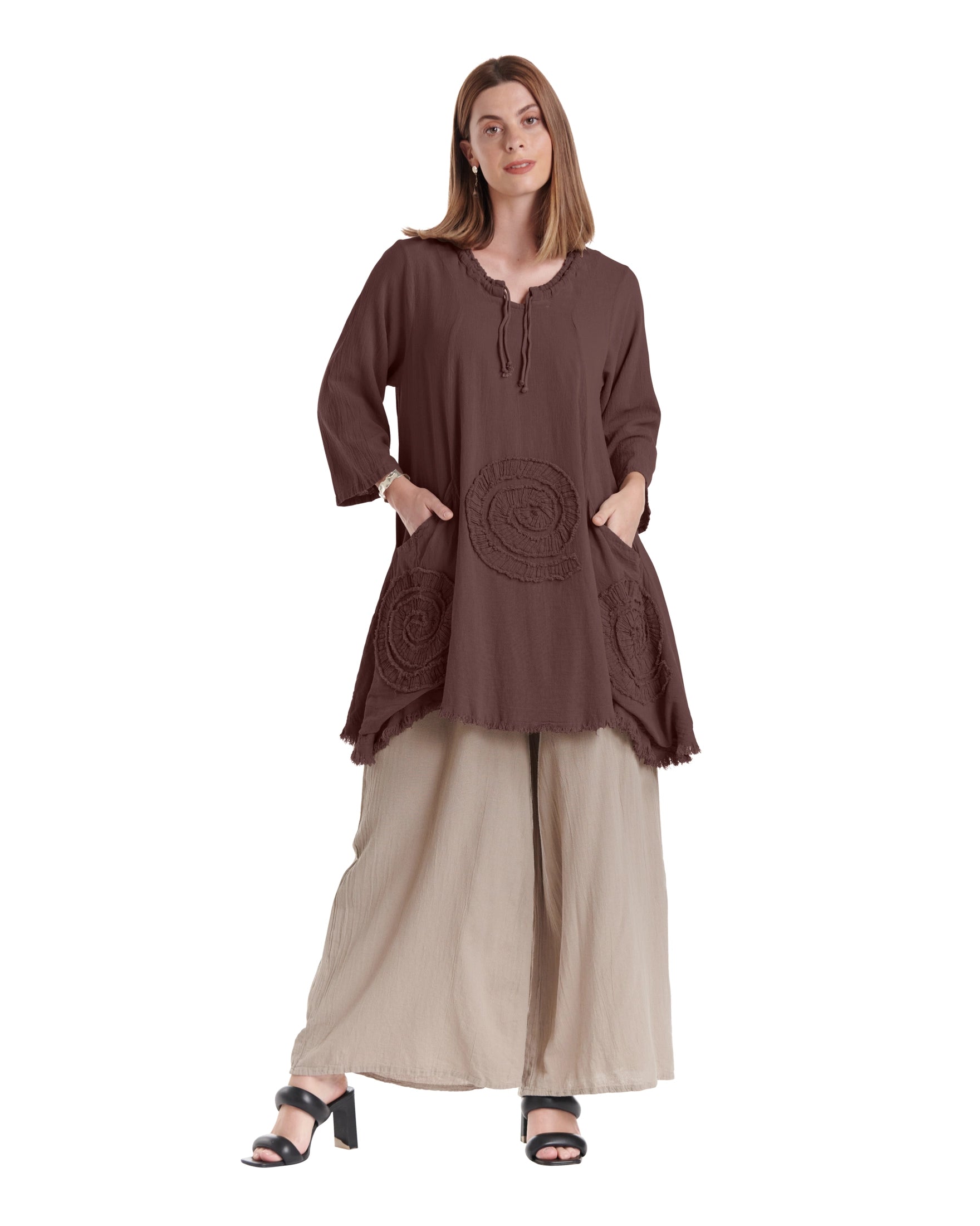 Circle Cotton Gauze Blouse-Oh My Gauze