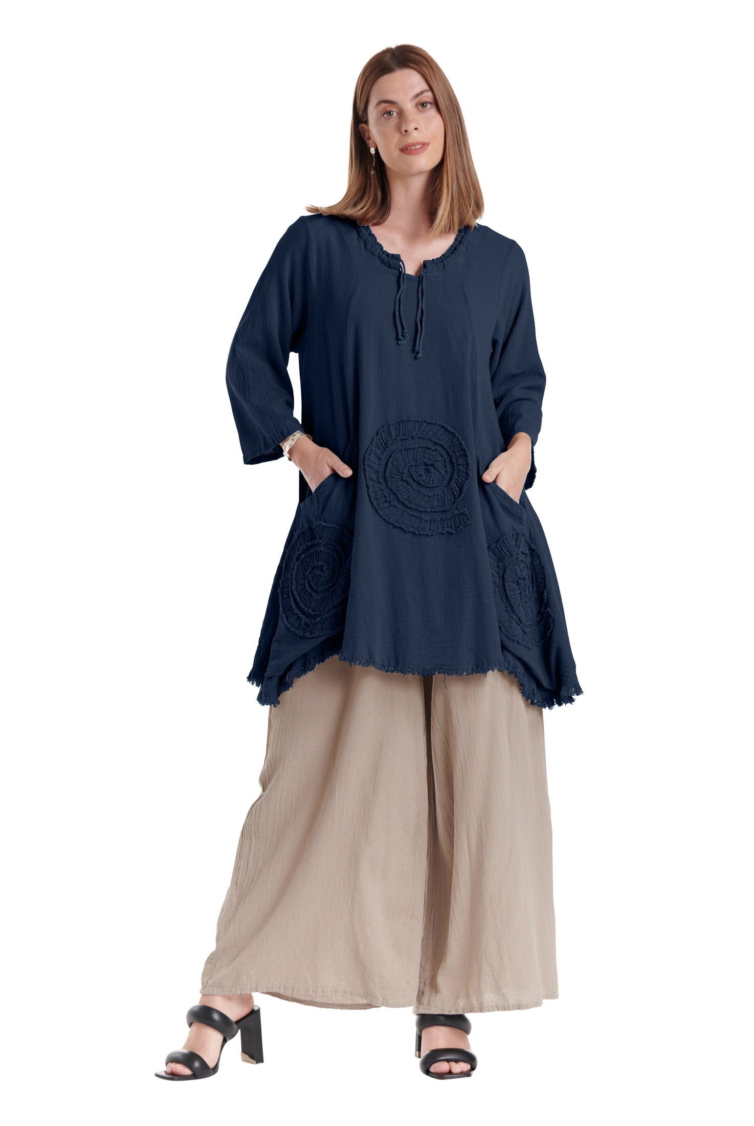 Circle Cotton Gauze Blouse-Oh My Gauze