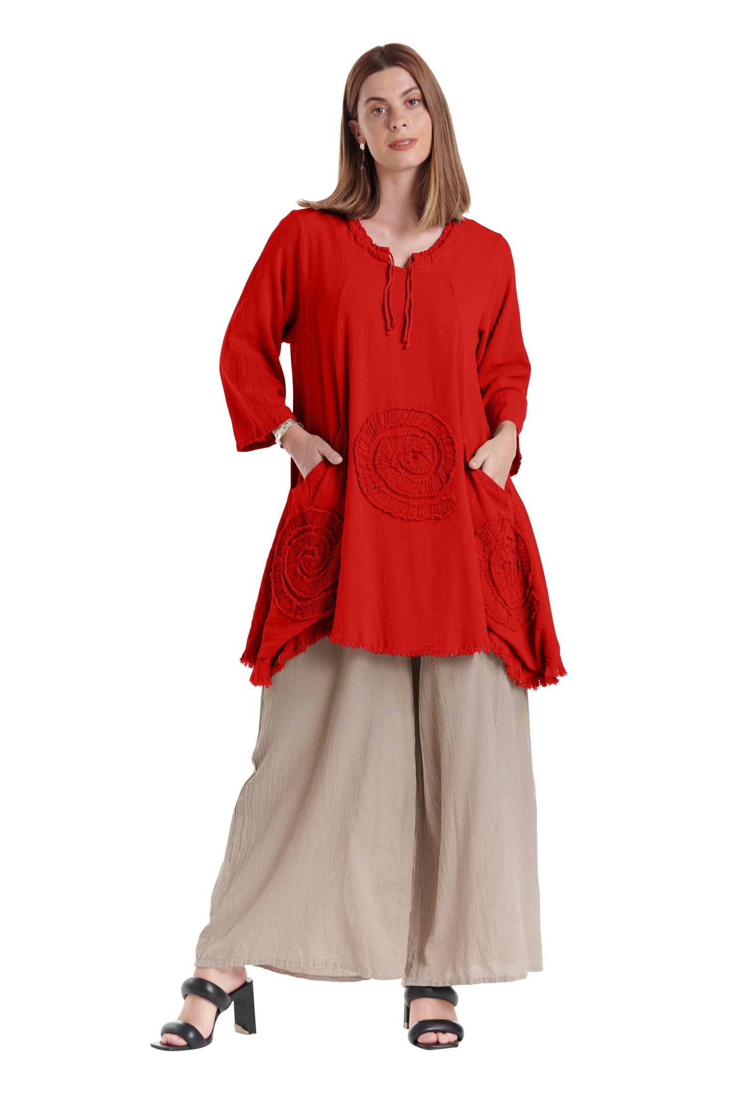 Circle Cotton Gauze Blouse-Oh My Gauze